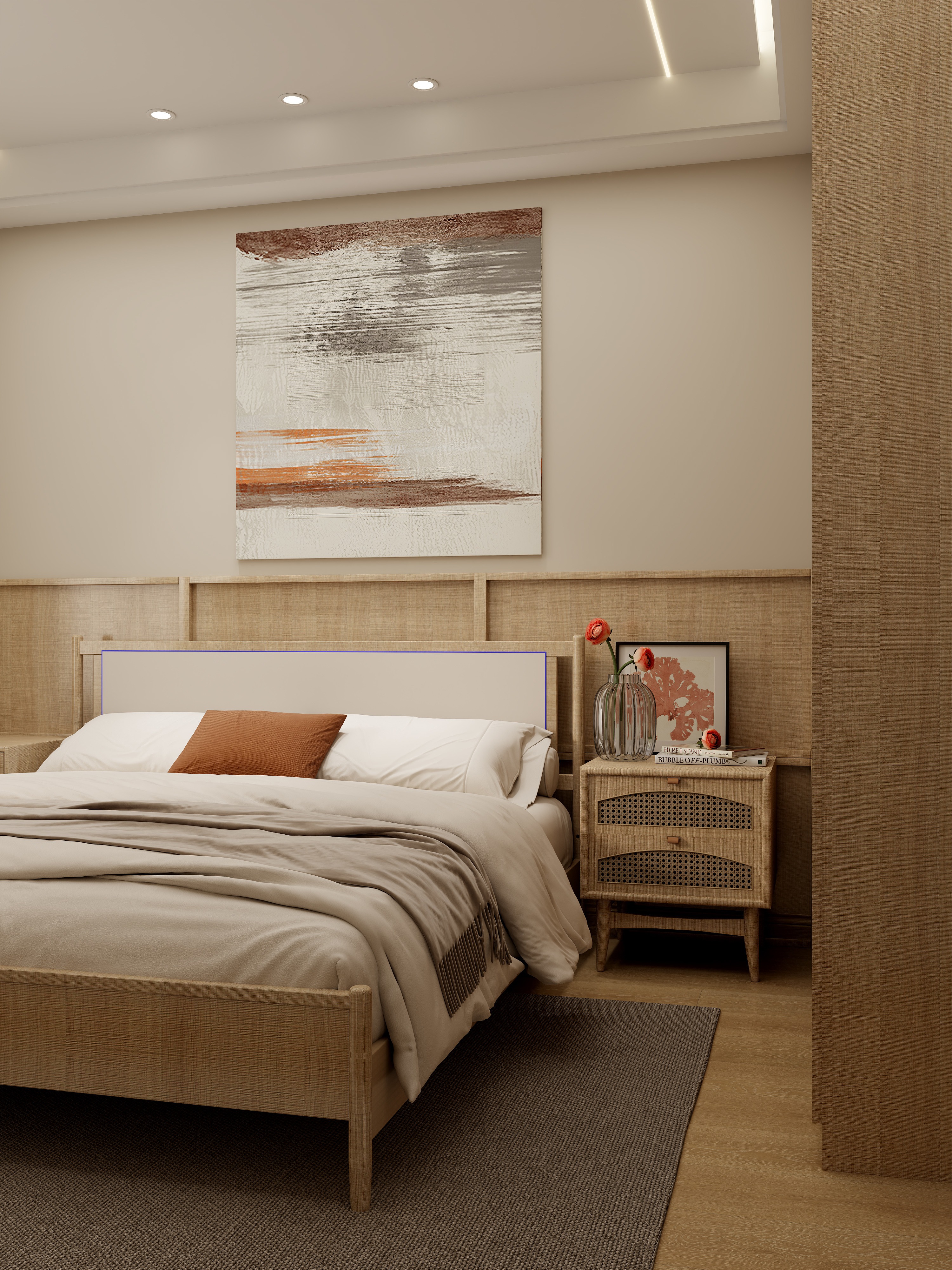 壹诺设计工作室-日式风 二层次卧装修效果图第2张