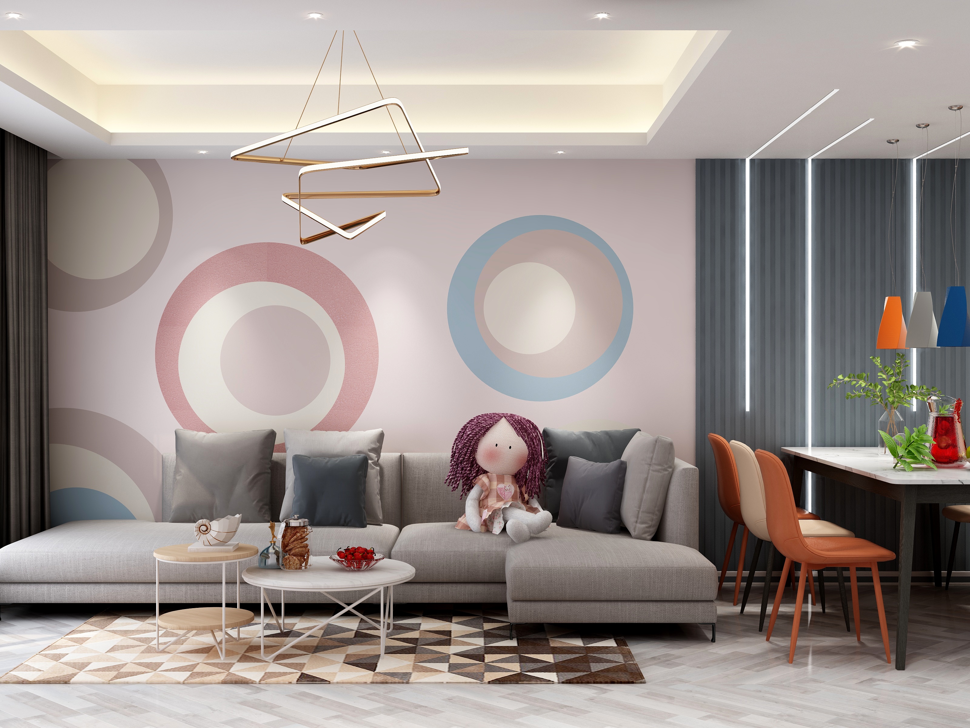 郑钧-阳光100国际新城现代83㎡简约3室-装修设计方案