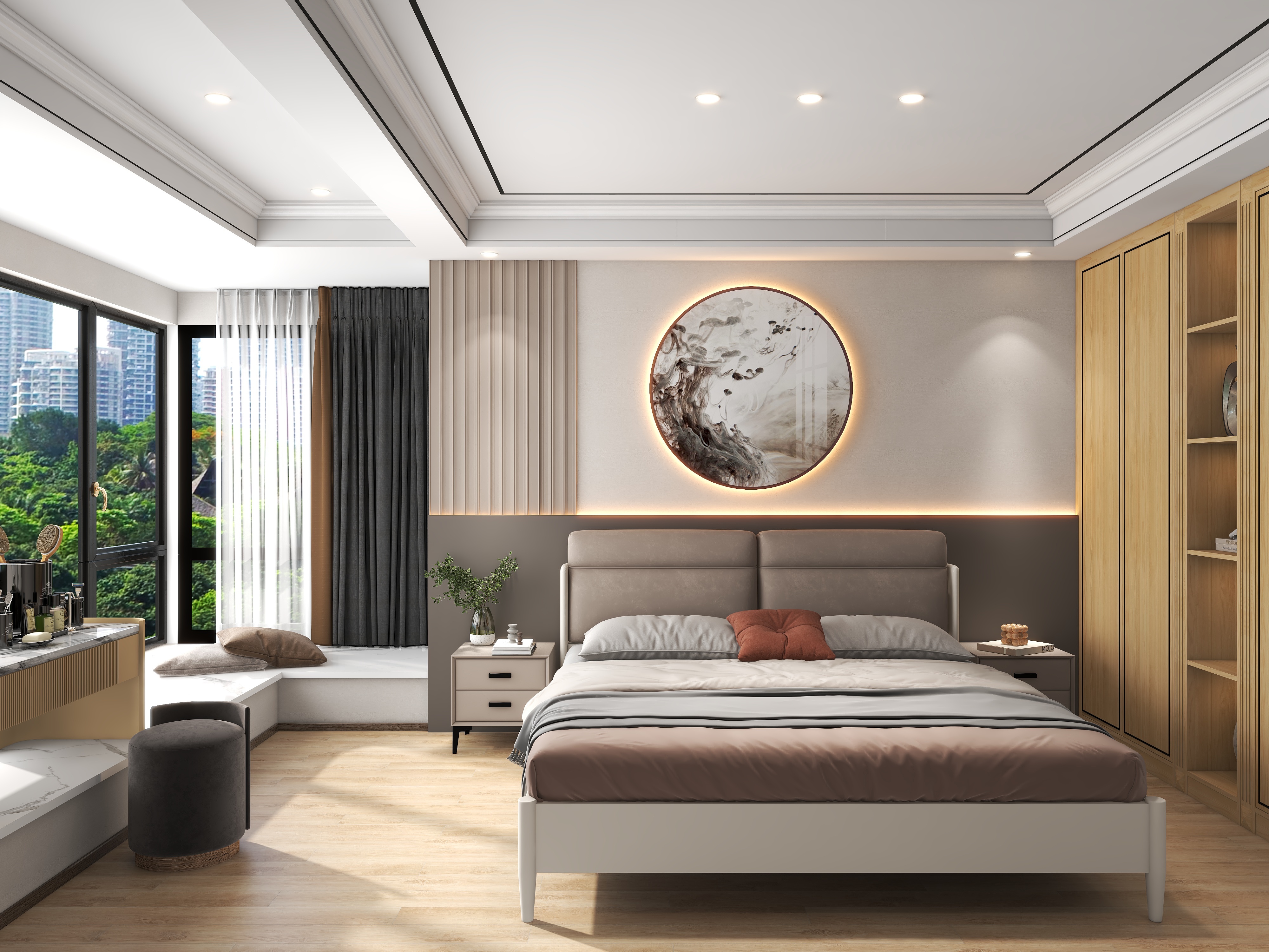 设计师石宏月-200平4室2厅2卫1厨混搭风装修效果图