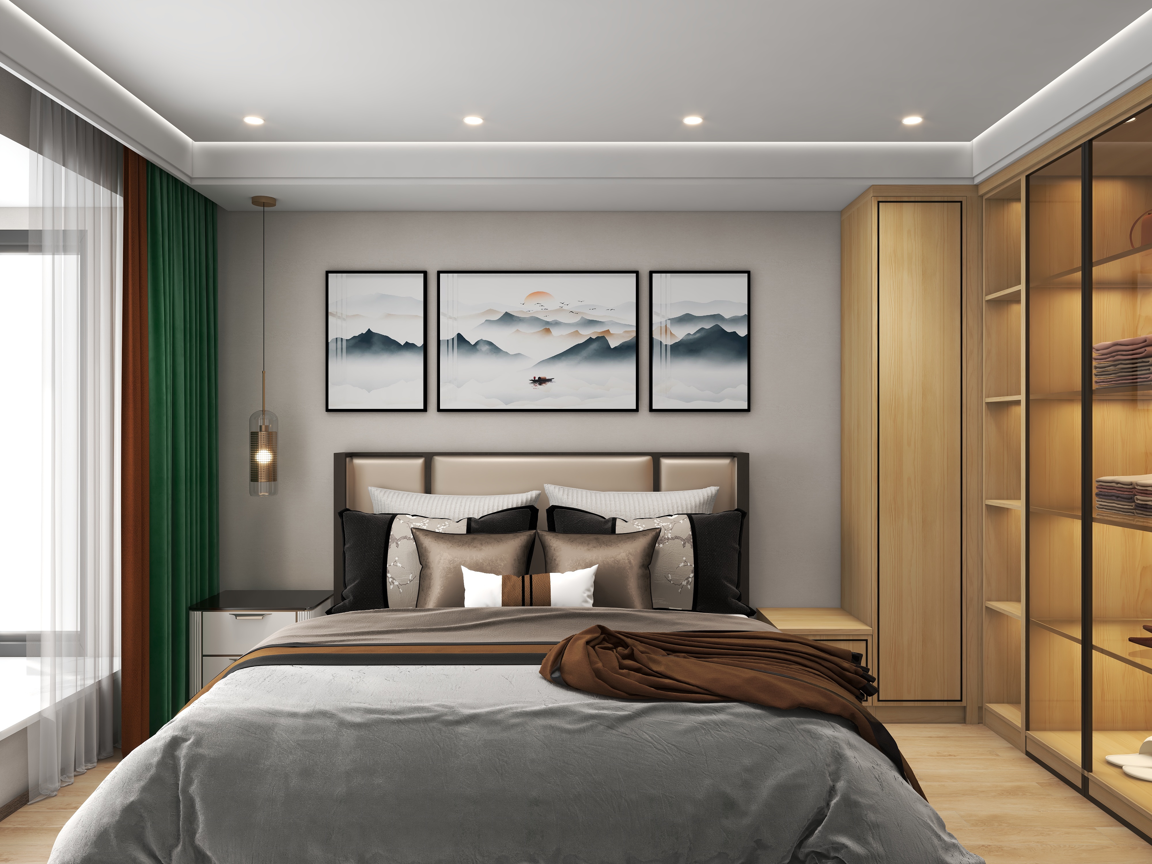 设计师石宏月-200平4室2厅2卫1厨混搭风装修效果图