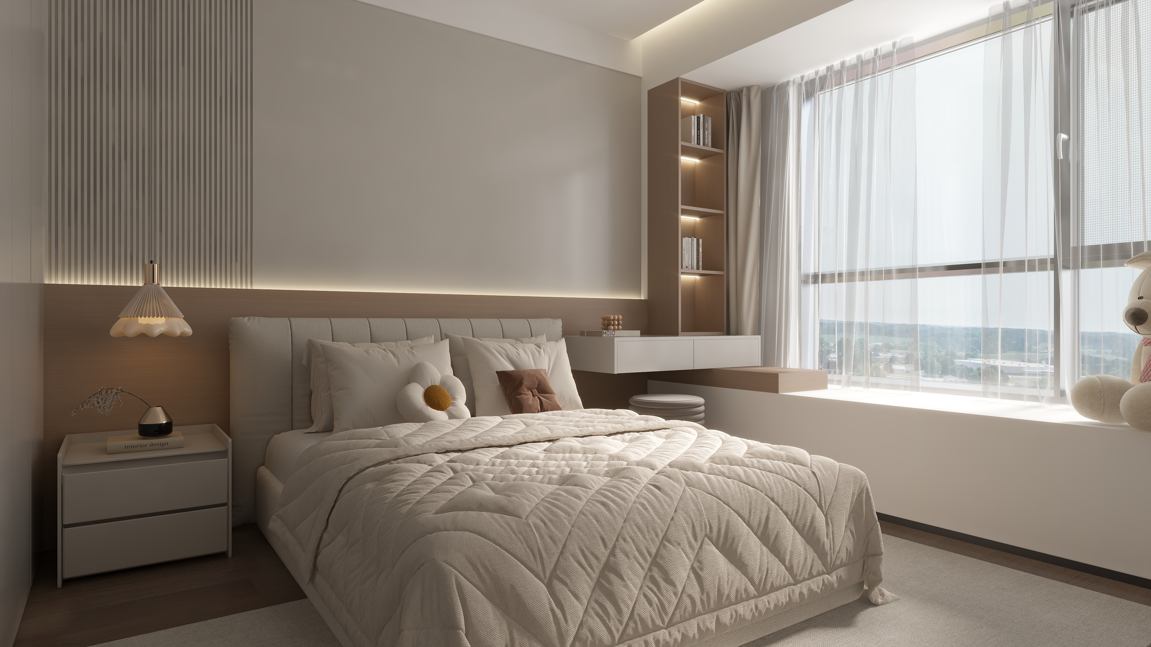 孙有权-『伯仲之间』136平丨现代简约三居装修效果图