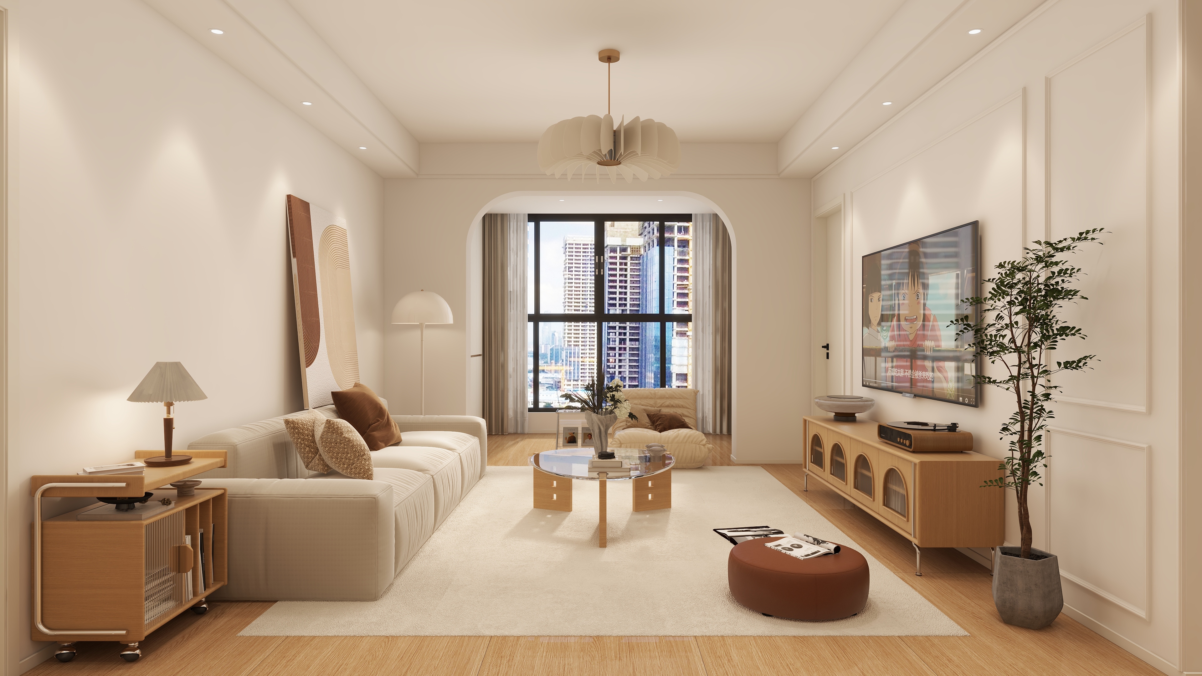 不梵设计-原木风-缇香湖住宅三室-装修设计方案