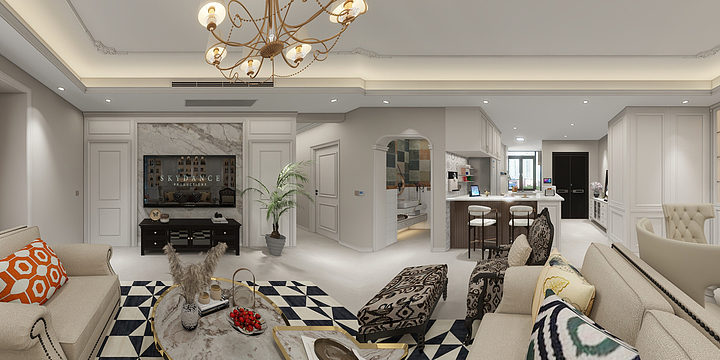 桂之皖设计-恒大御龙-开放式厨房-装修设计方案