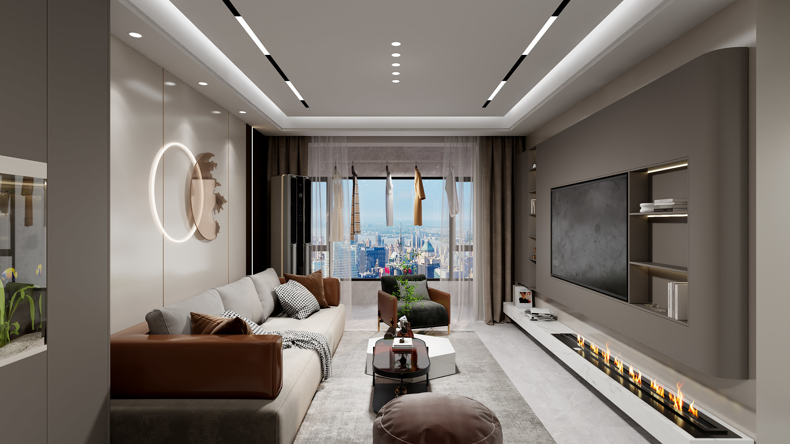 HT设计HT-万科城140平，现代风格-装修设计方案