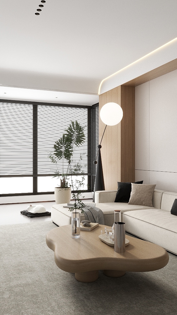 微秀-原木风客厅-装修设计方案