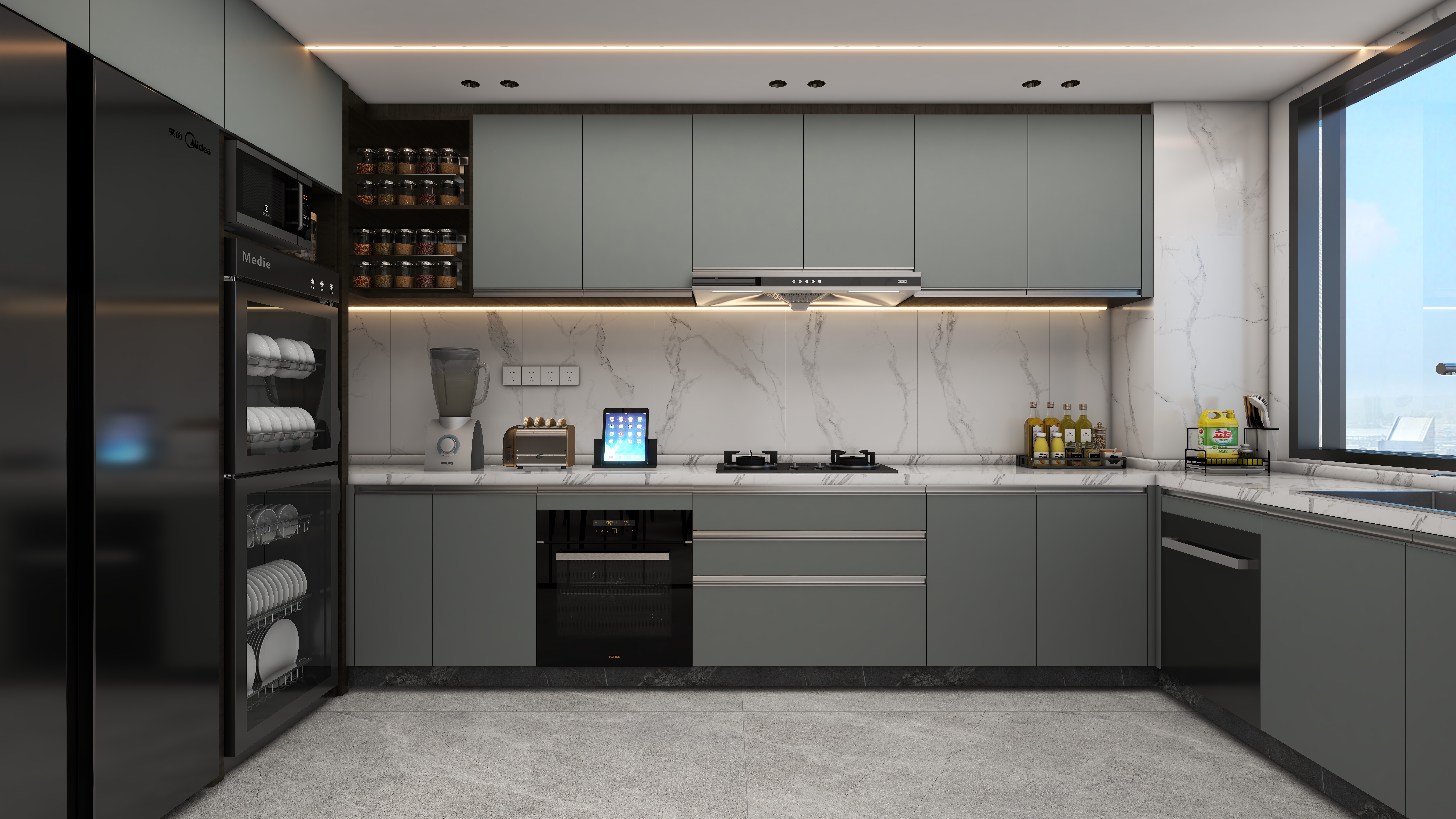 陈业榜-268平方现代轻奢电梯入户大平层装修效果图