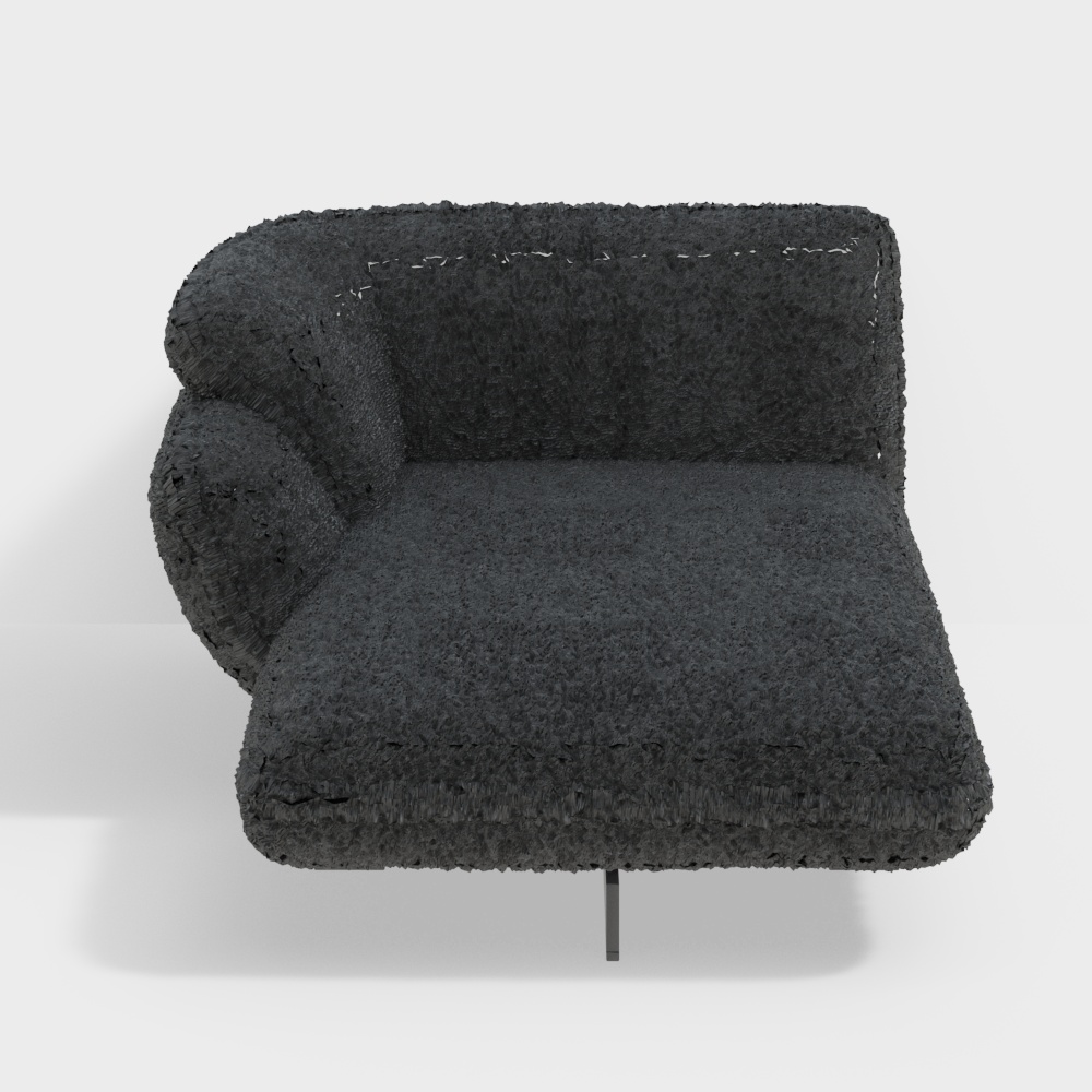 Cassina SUPERBEAM LP Black leather chair3D模型