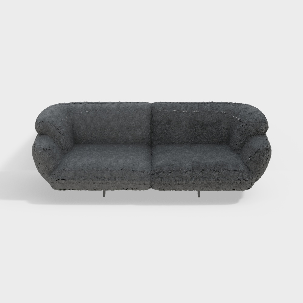 Cassina SUPERBEAM LP Black leather double sofa 3D模型