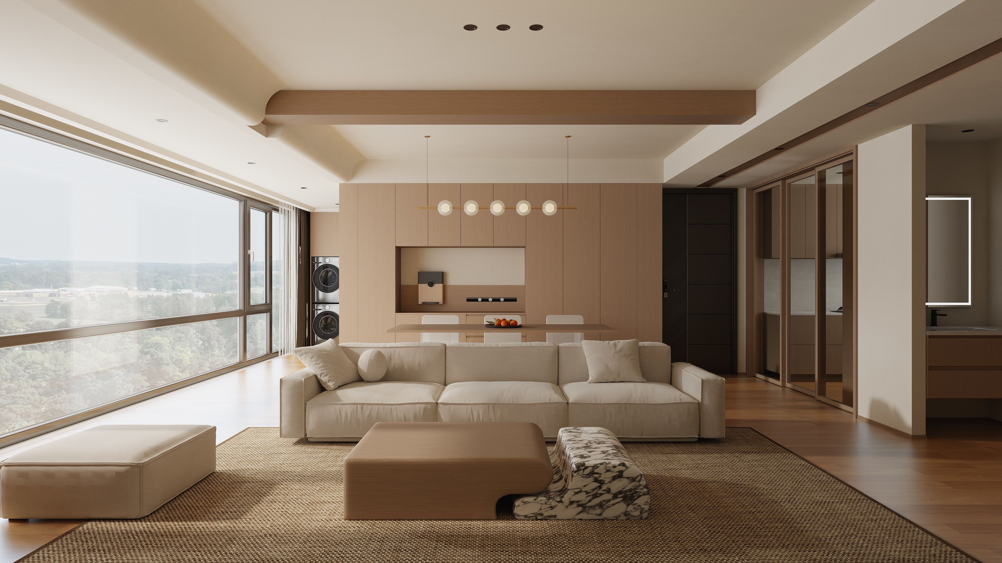 孙有权-『三十三天』116平丨原木风三居装修效果图