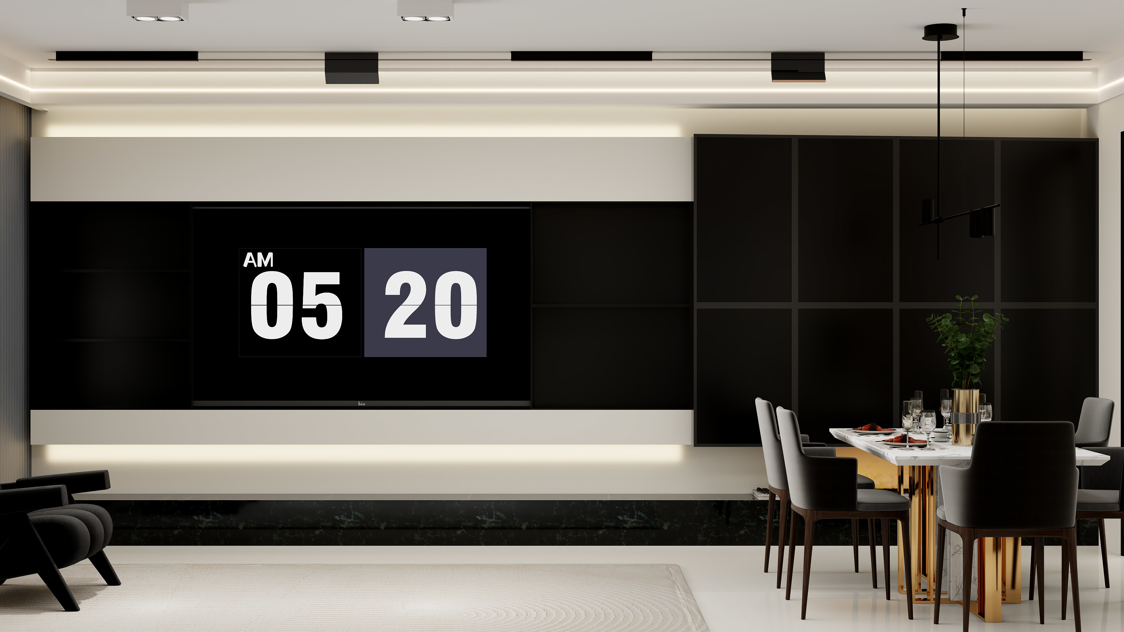 唐山设计师岳镇岭-鹭港127极简黑白调-装修设计方案