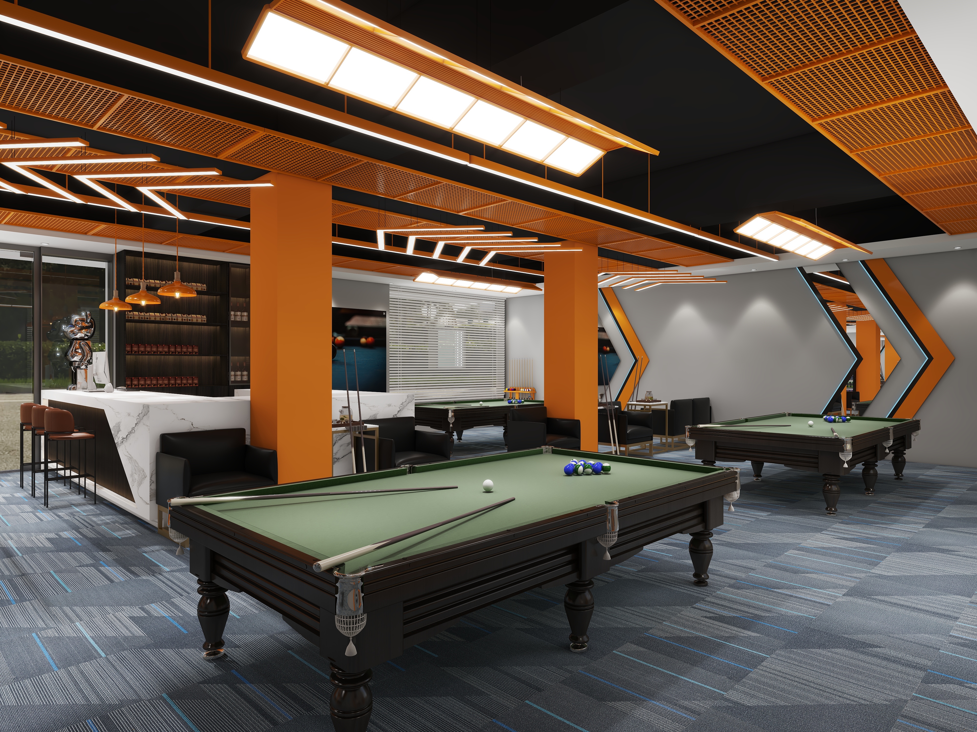楚瑜设计-台球厅效果设计-装修设计方案