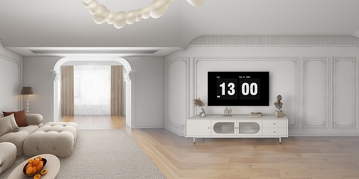 空白格设计-世贸国际白色法式-装修设计方案