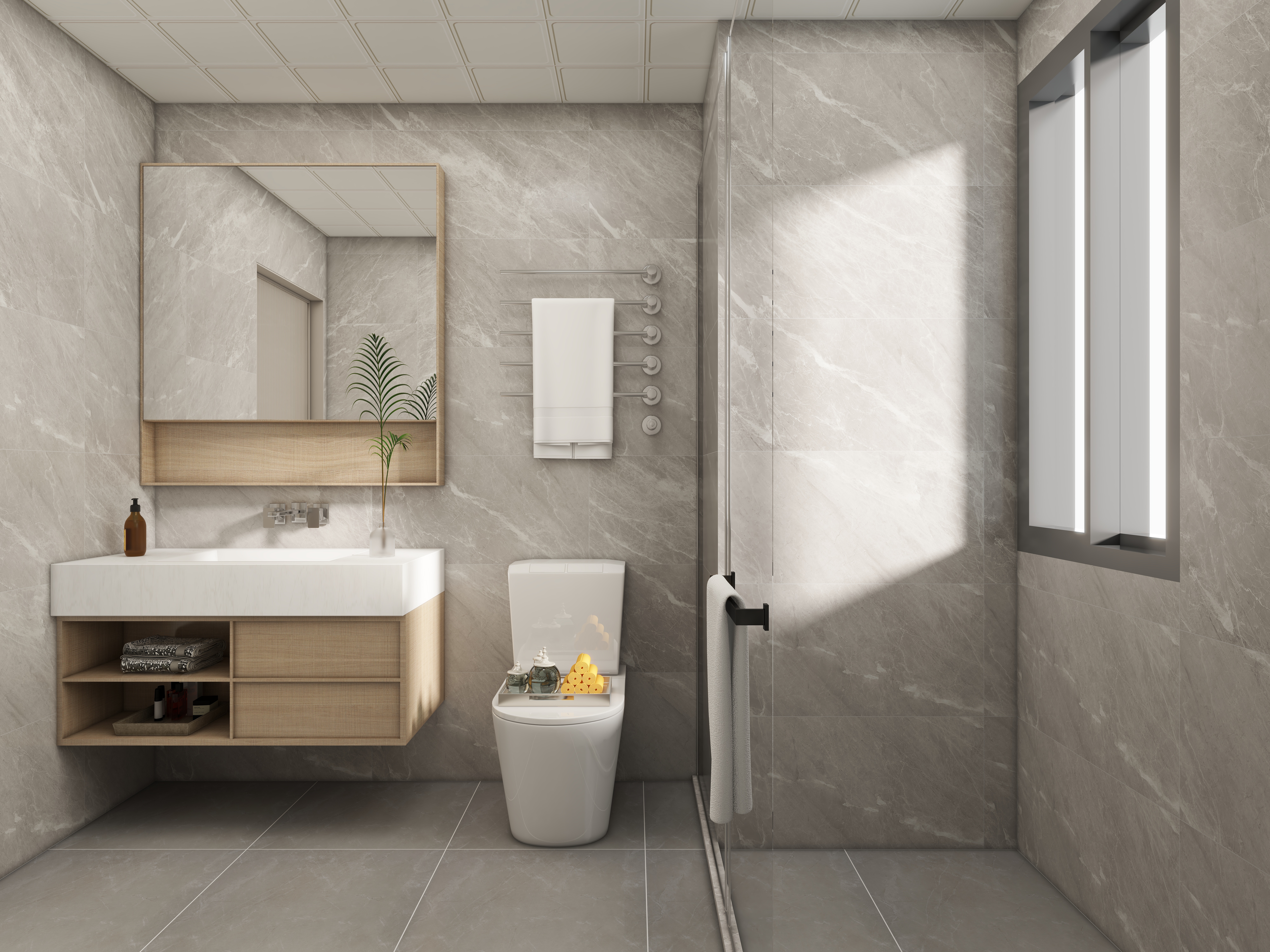 壹诺设计工作室-日式风 一层卫生间装修效果图第1张