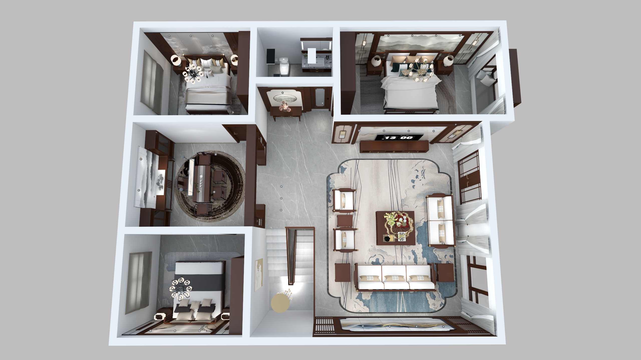 拂星-祝家庄2F新中-棕色二改-装修设计方案