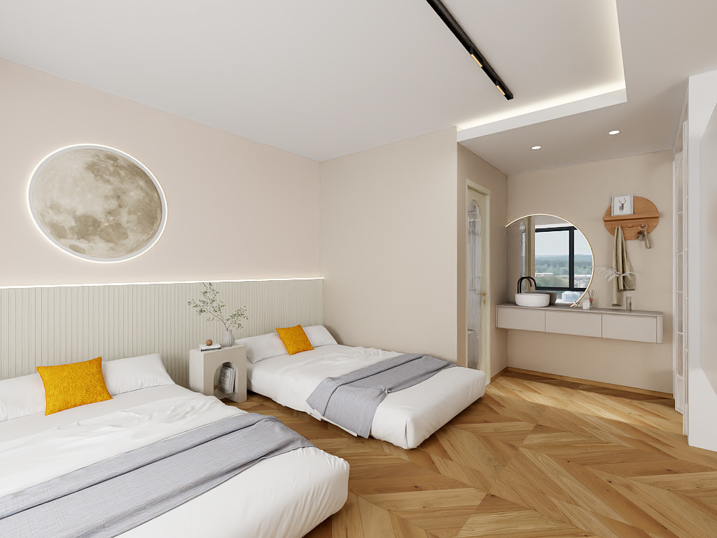 全景效果图millie-二单元民宿方案-弧形墙-装修设计方案