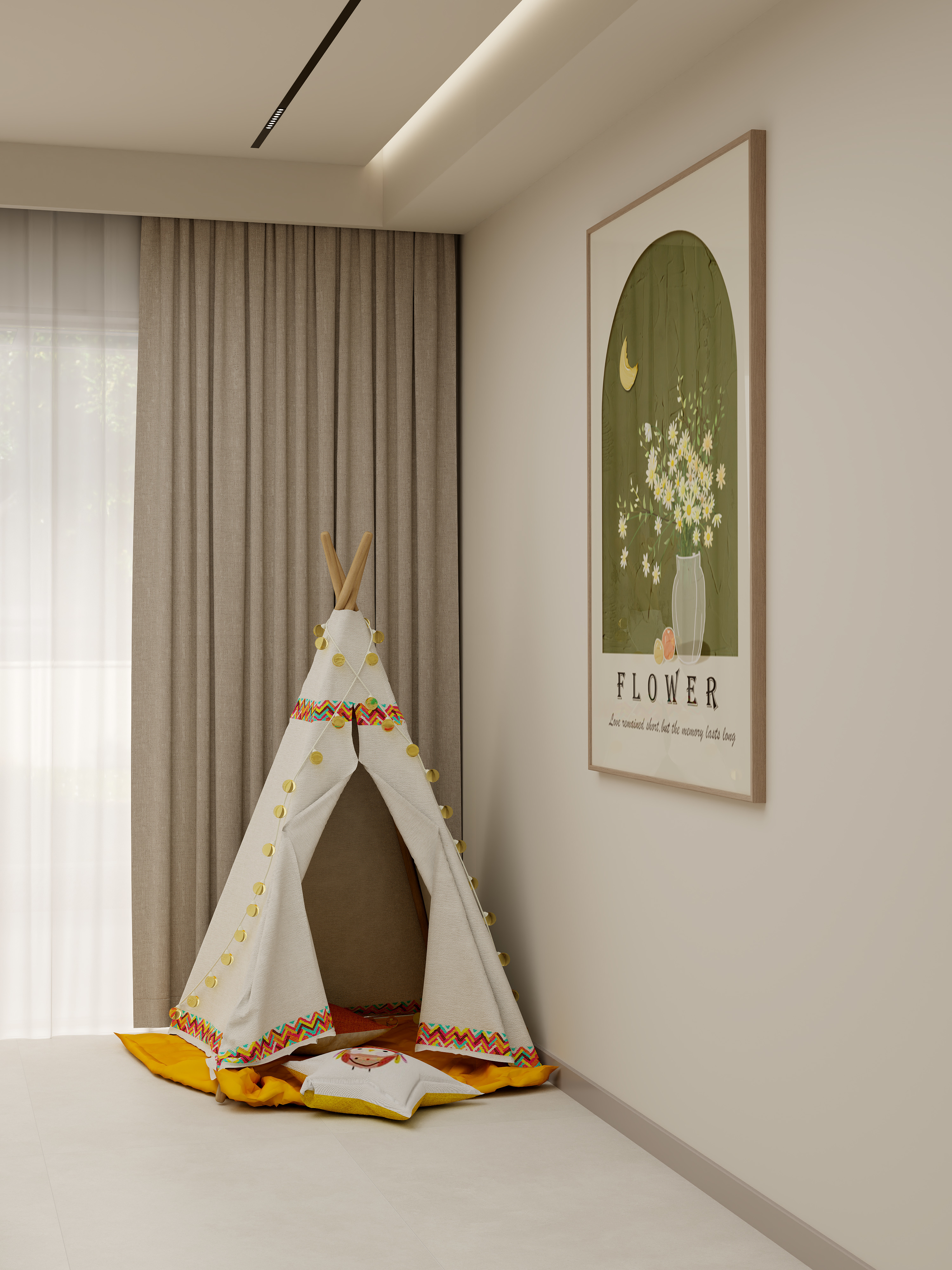 壹诺设计工作室-鄂州别墅简装-奶油风装修效果图