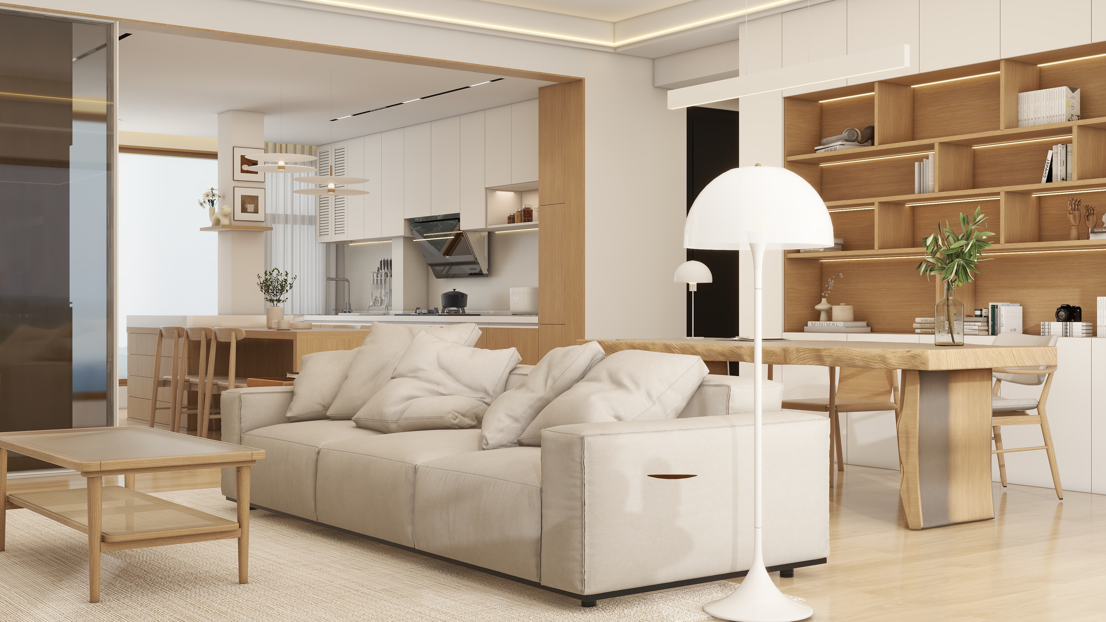 李佳洋-伏生紫槿-原木极简风格装修效果图