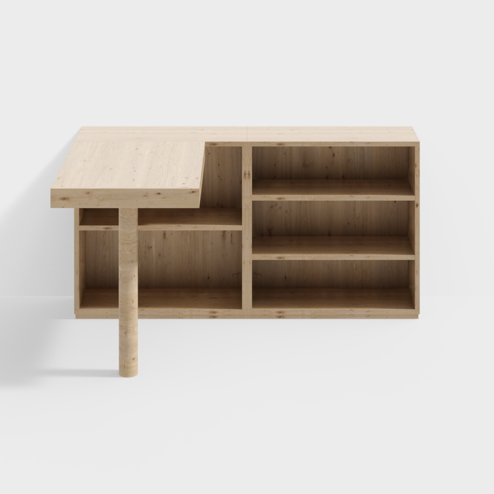 Cassina LC16 TABLE DE TRAVAIL Wooden desk set3D模型