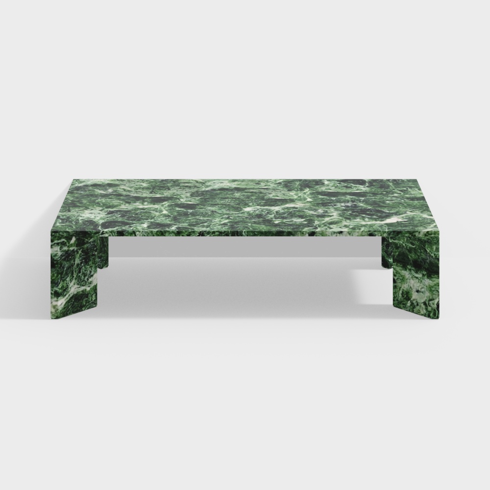 Cassina ORDINAL Low Table Green marble end table3D模型