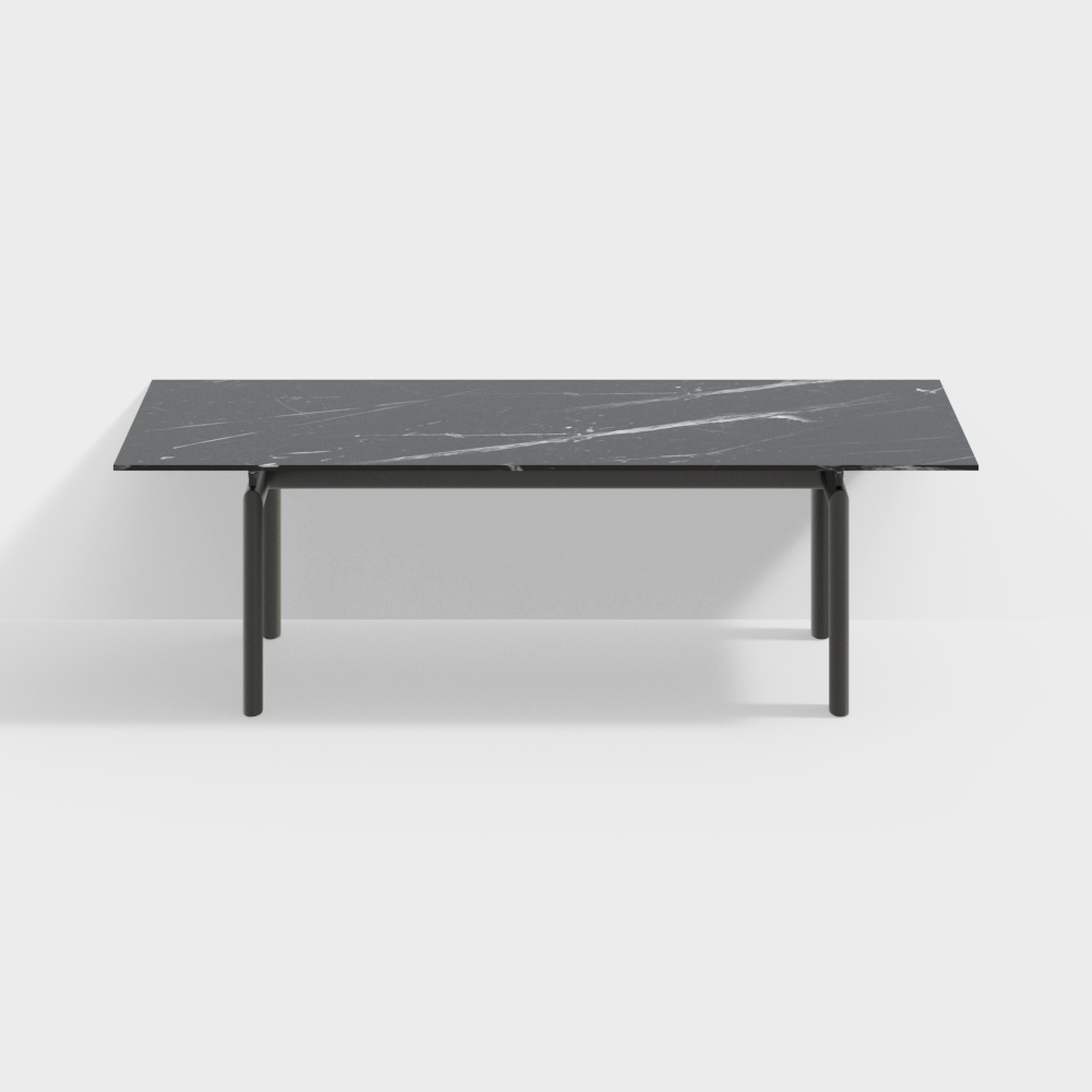 Cassina Table tube d avion glass Black desk 3D模型