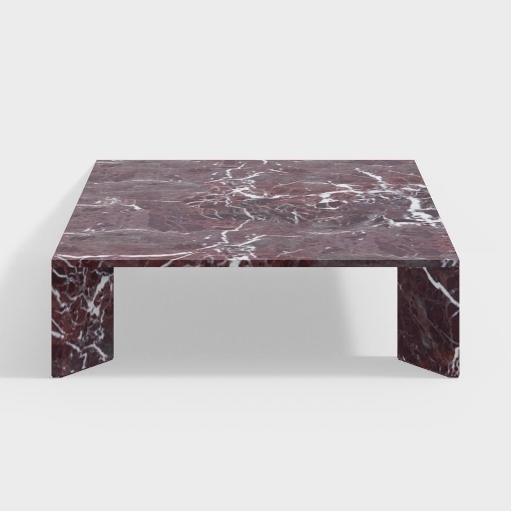 Cassina ORDINAL Low Table Red marble coffee table3D模型
