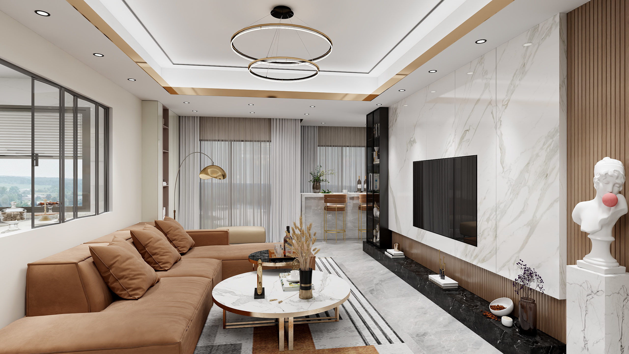 轩丞筑城2772-时代倾城现代简约105㎡3室装修效果图