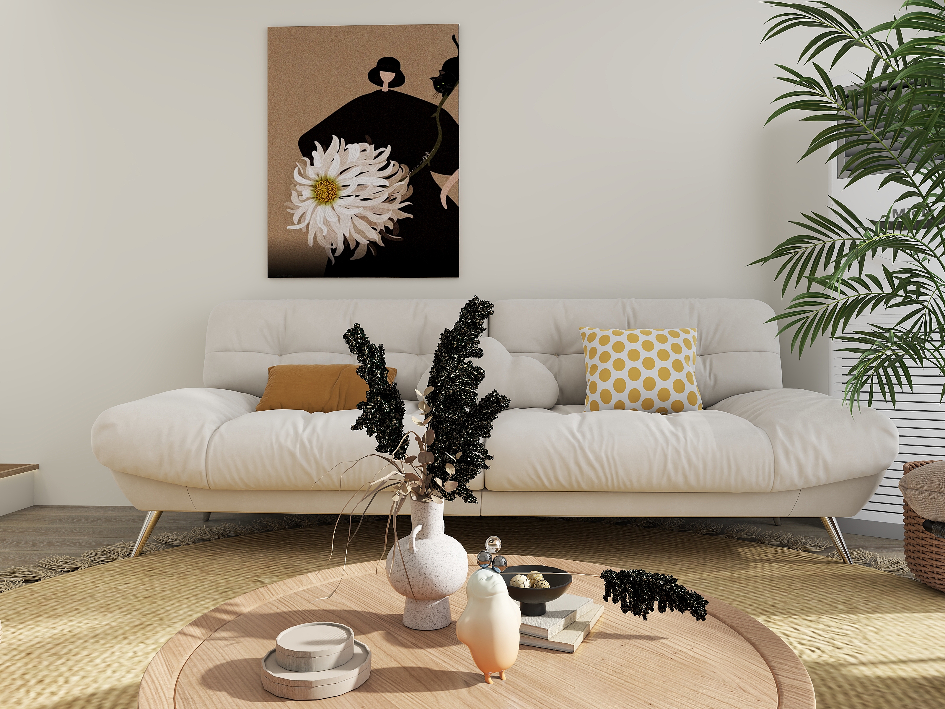 玟佰-39㎡2室复式诧寂风原木风奶油风混搭装修效果图