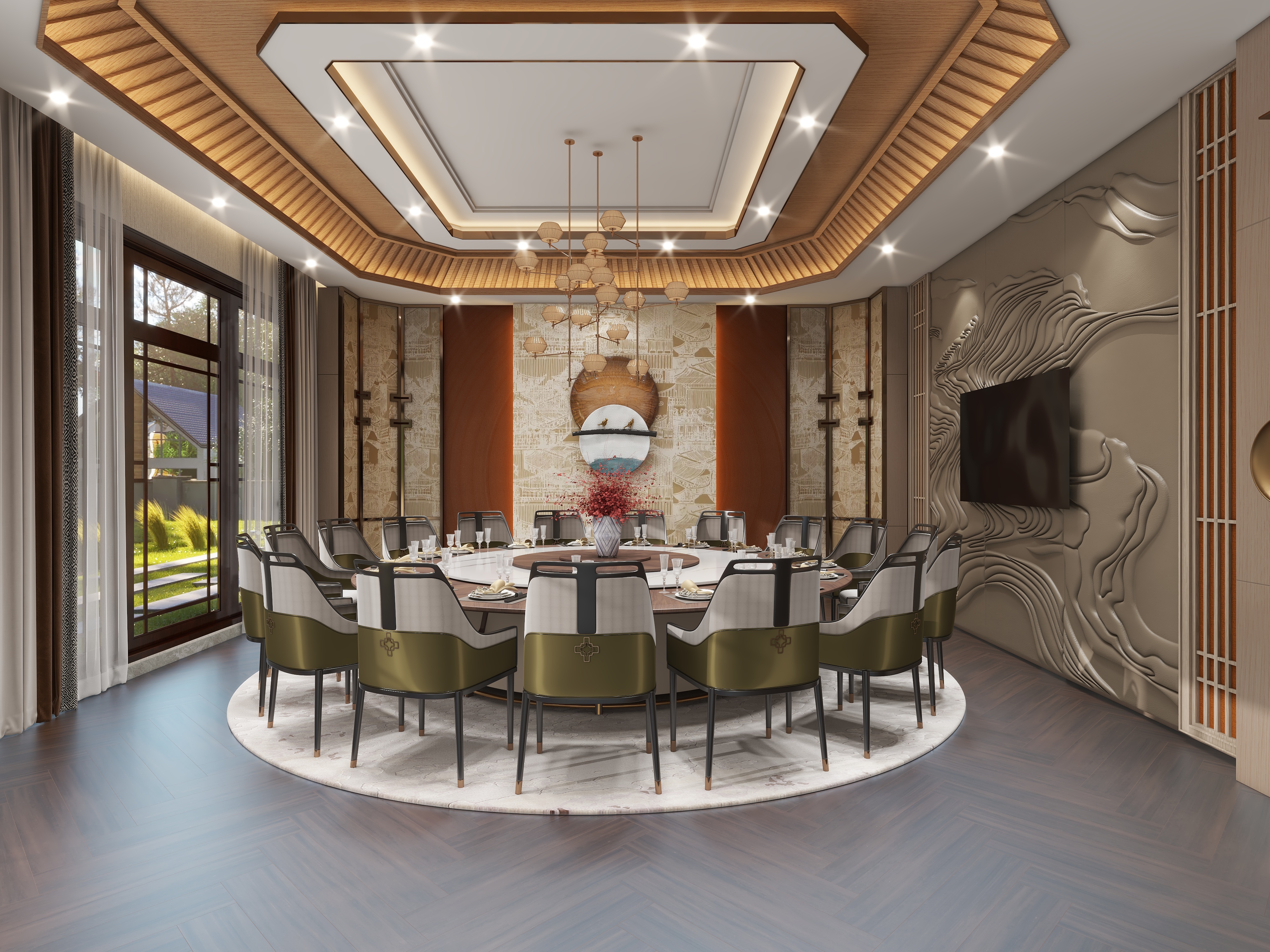 张福梅-新中式包箱-装修设计方案