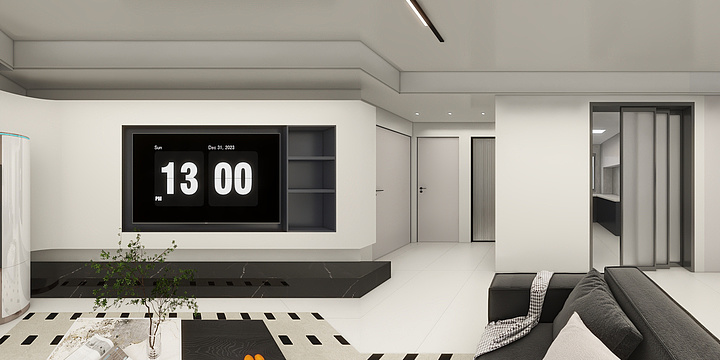 微空间设计-金色阳光城15-802-装修设计方案