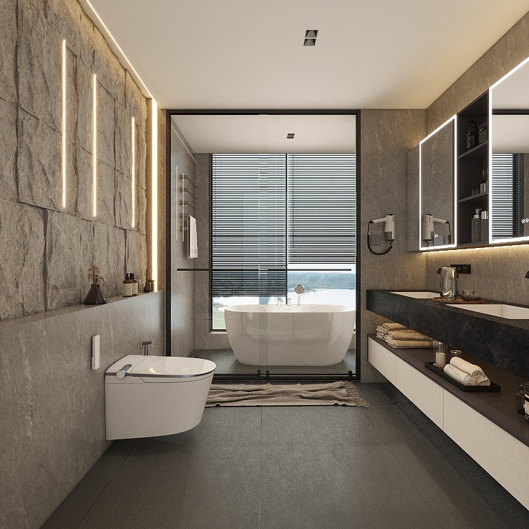 恒洁卫浴全卫定制-绿海湾-观岩-装修设计方案