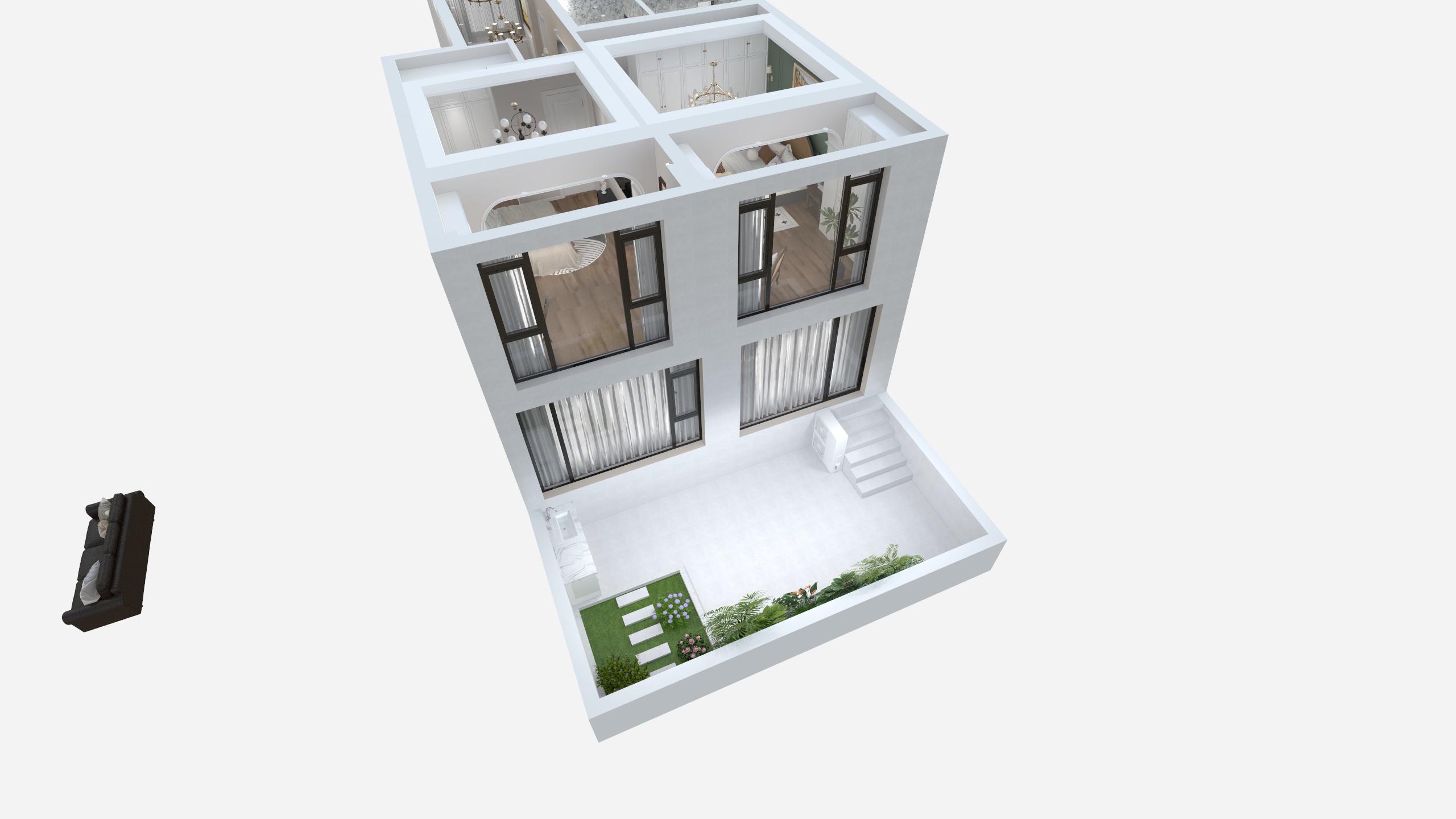 设计师君君W-天瑞名城13栋105室-美式-装修设计方案