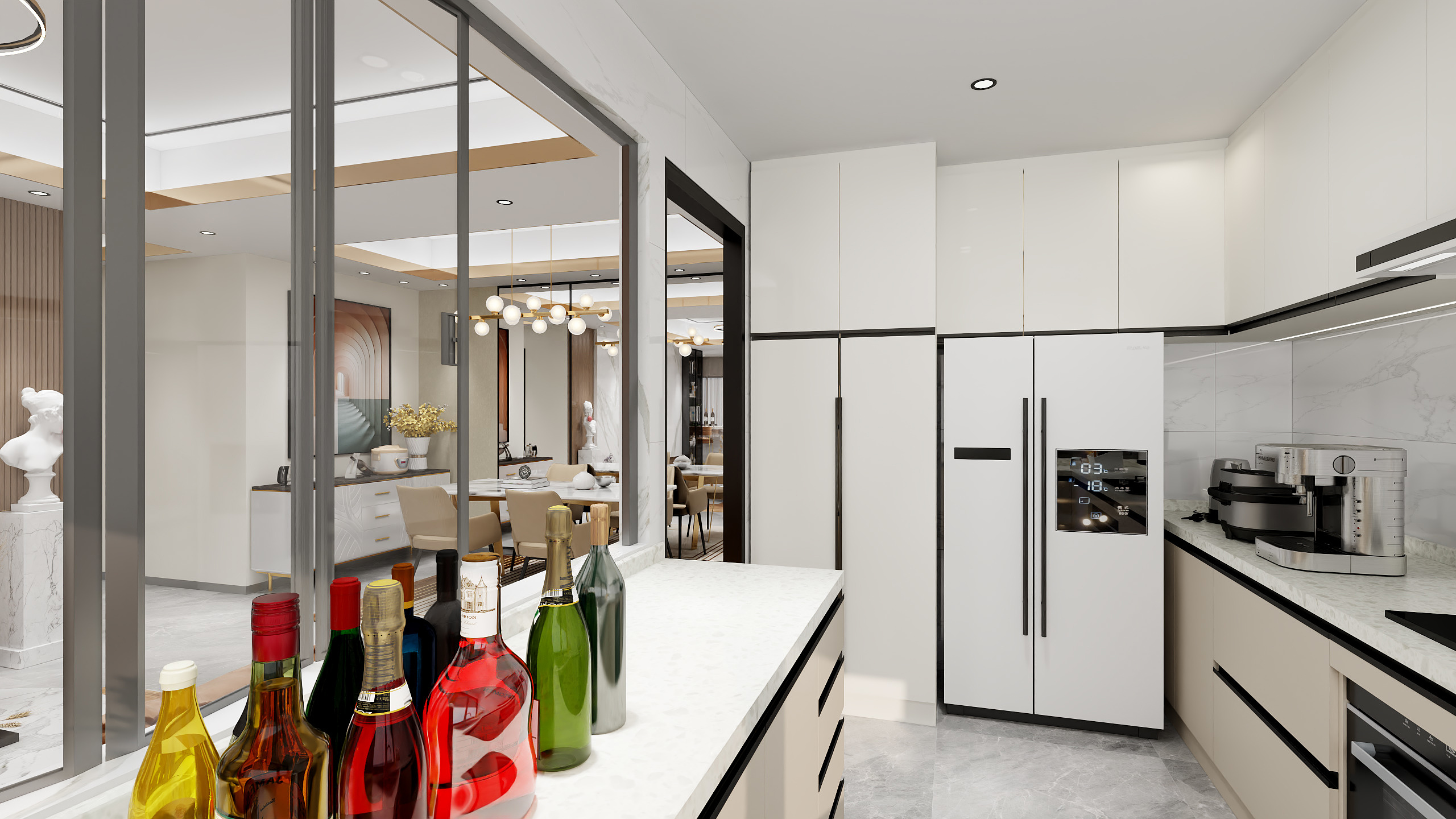 轩丞筑城2772-时代倾城现代简约105㎡3室装修效果图