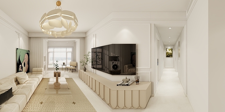 柳渡-法式奶油-装修设计方案