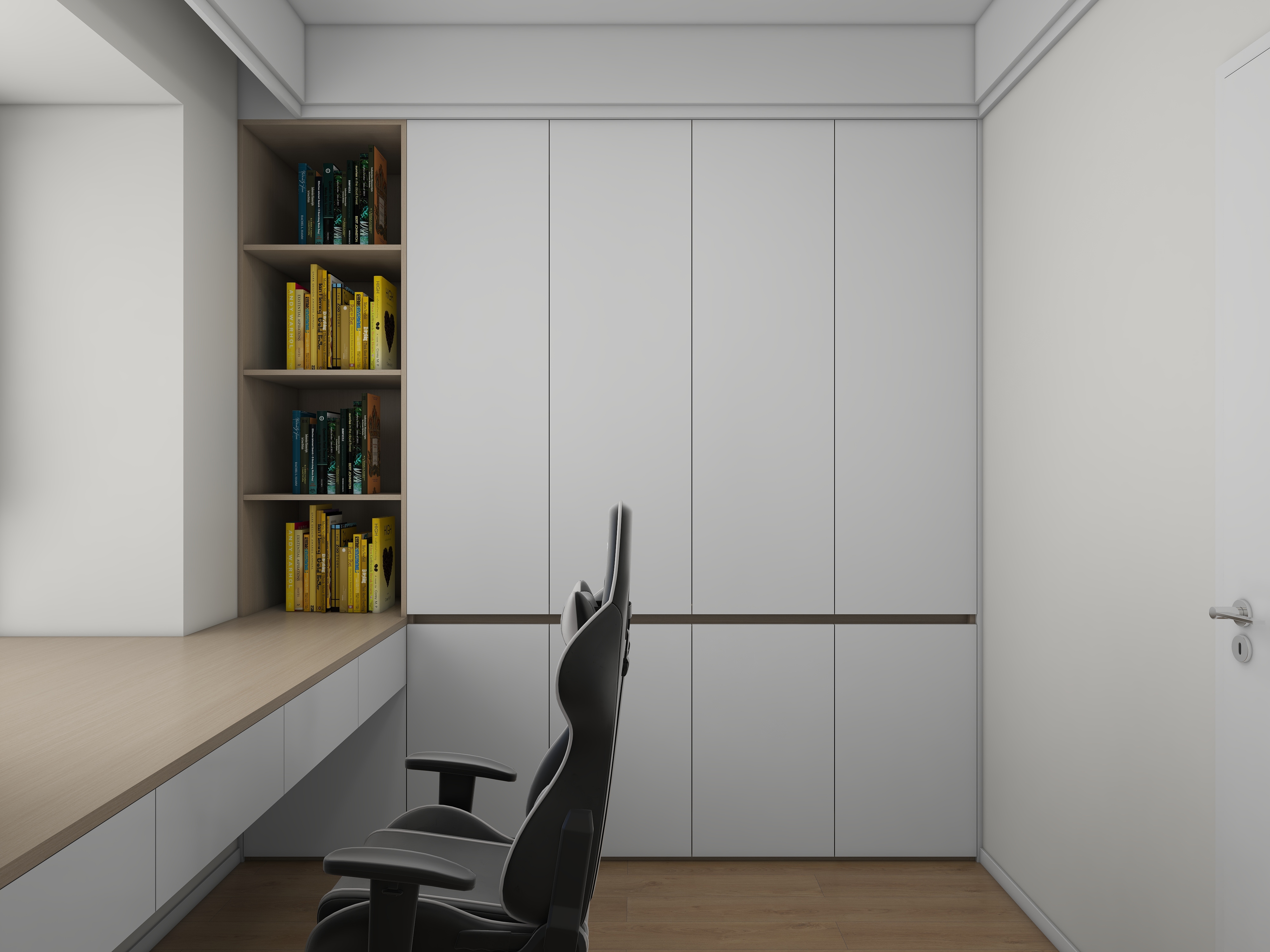 衣大路-奶油原木风-错层户型装修效果图