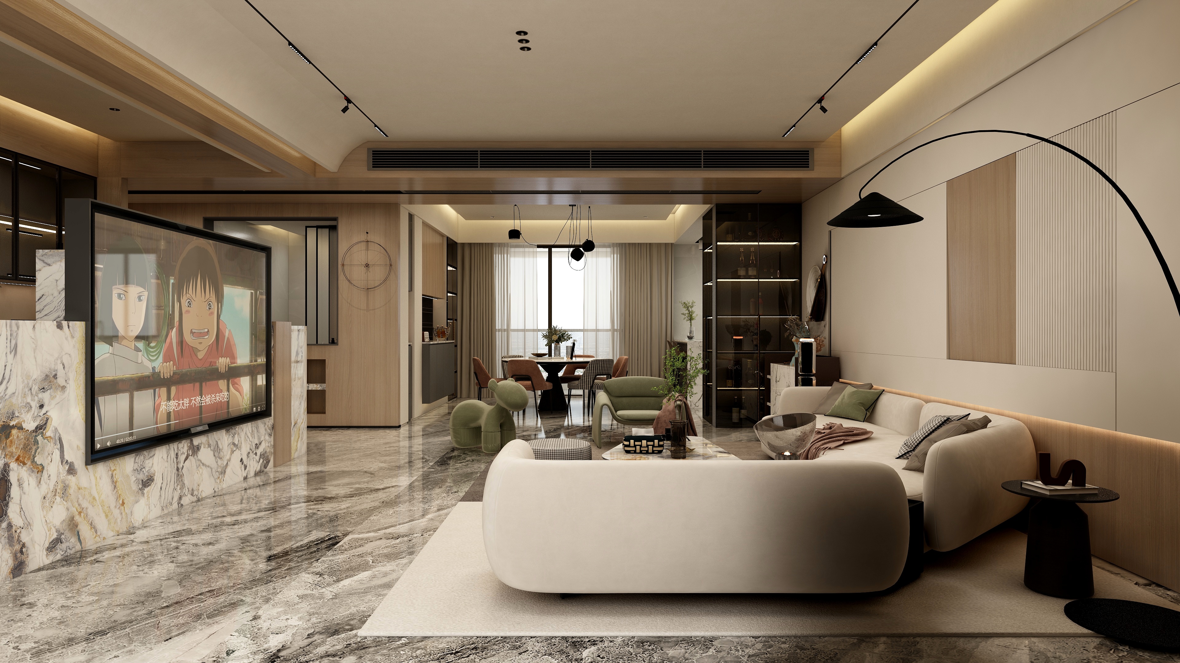 张煜强煜境设计-180平米现代豪华四房装修效果图