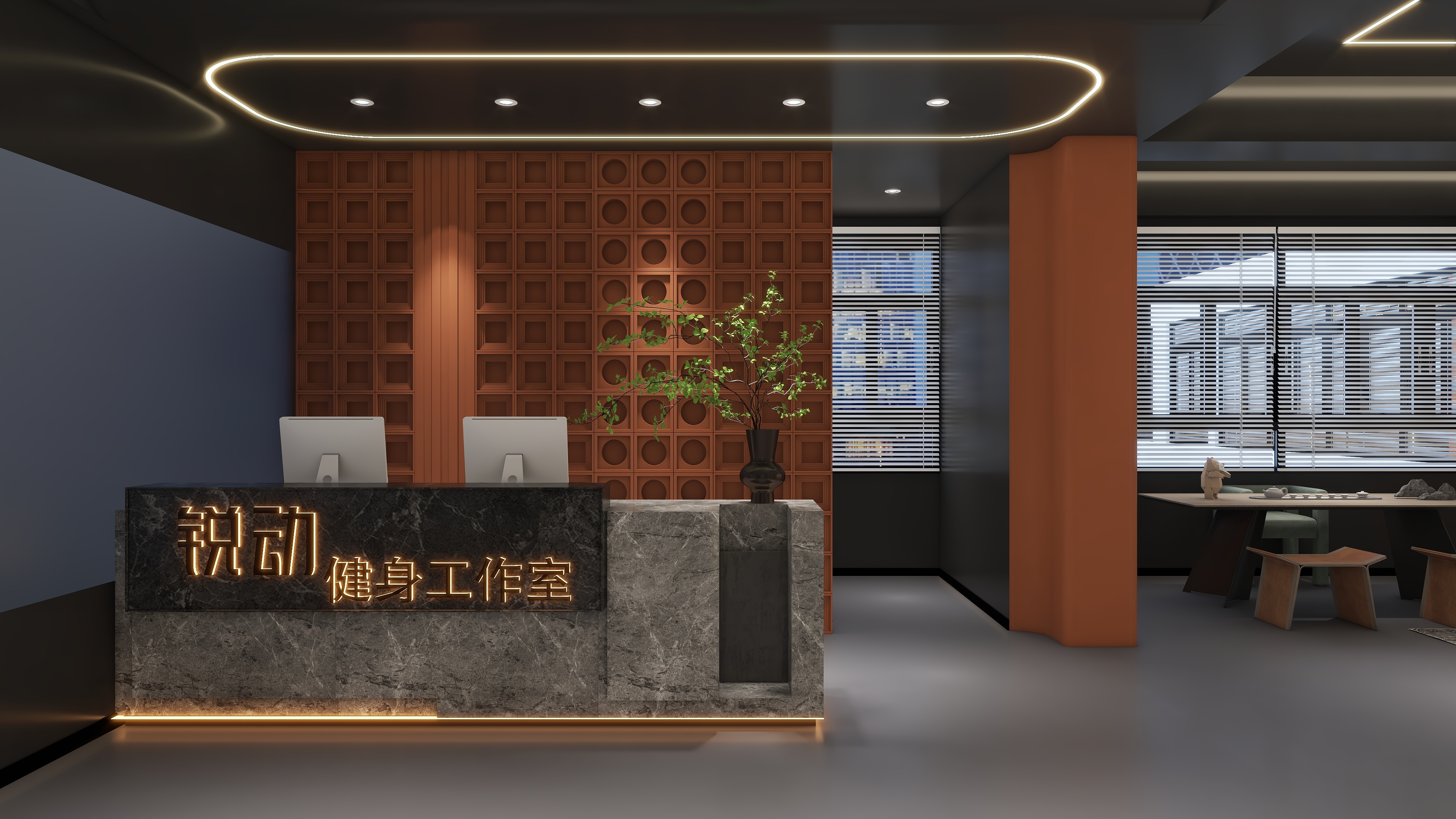 生蚝炖傻狗-200平现代健身房-装修设计方案