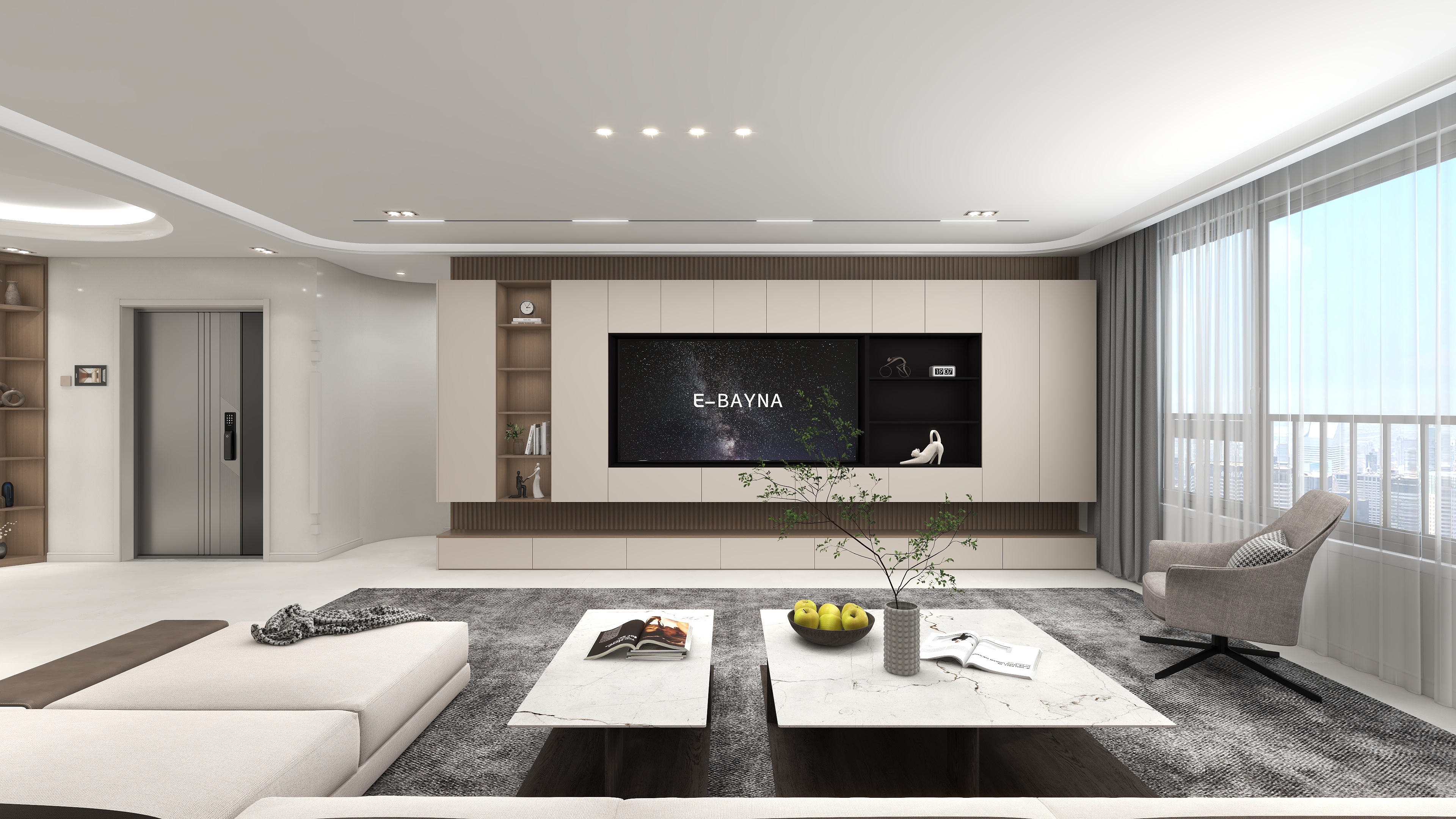 尹冬-i尚豪园-定制柜电视墙-装修设计方案