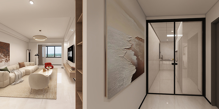 -艺筑装饰--24.05（原木简约）C2户型-106平沟头安置房_t3333-装修设计方案