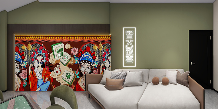 普翠18314465385-麻将馆（3幢）-装修设计方案