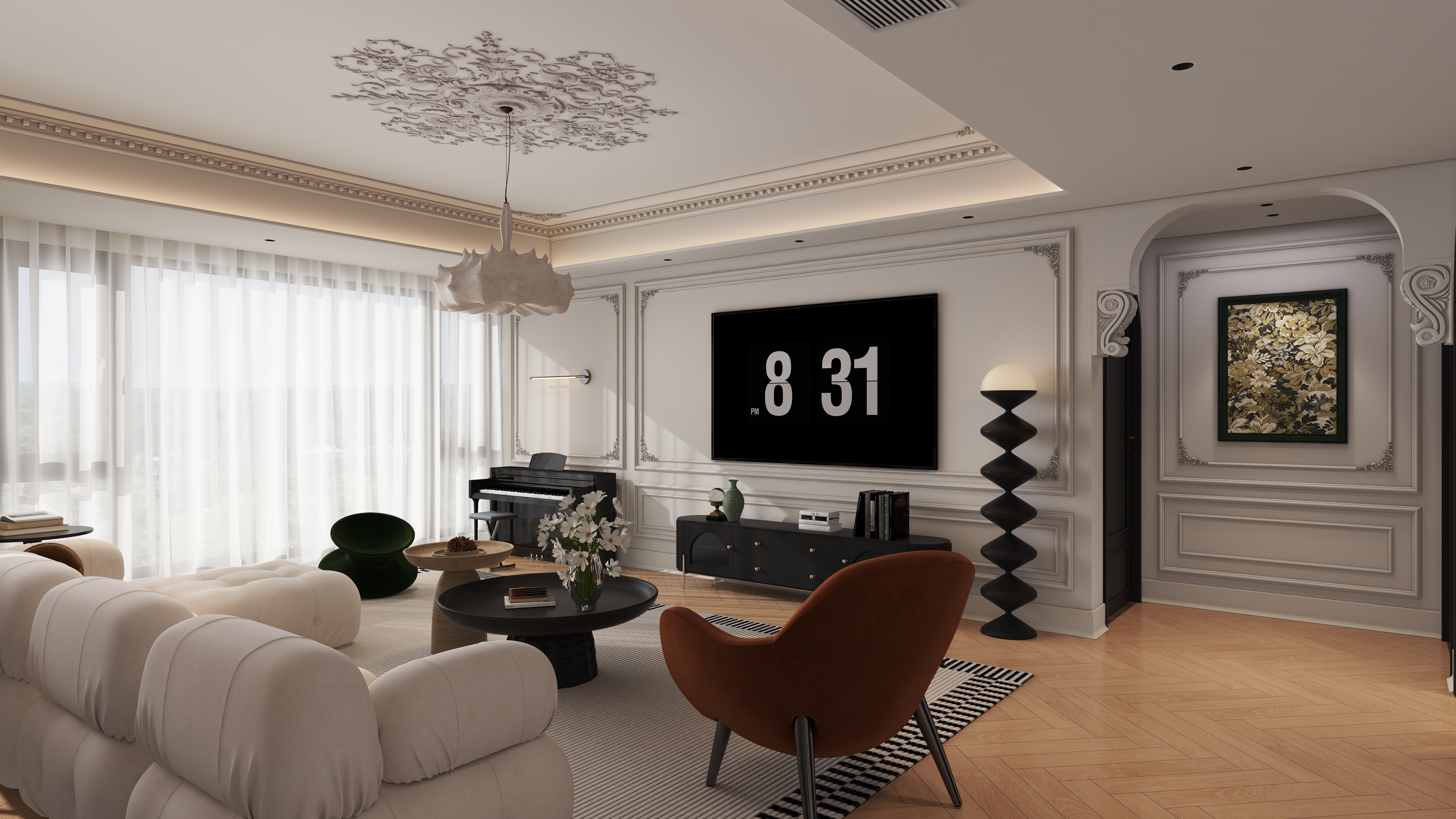 橙子创意设计-164㎡2室装修效果图