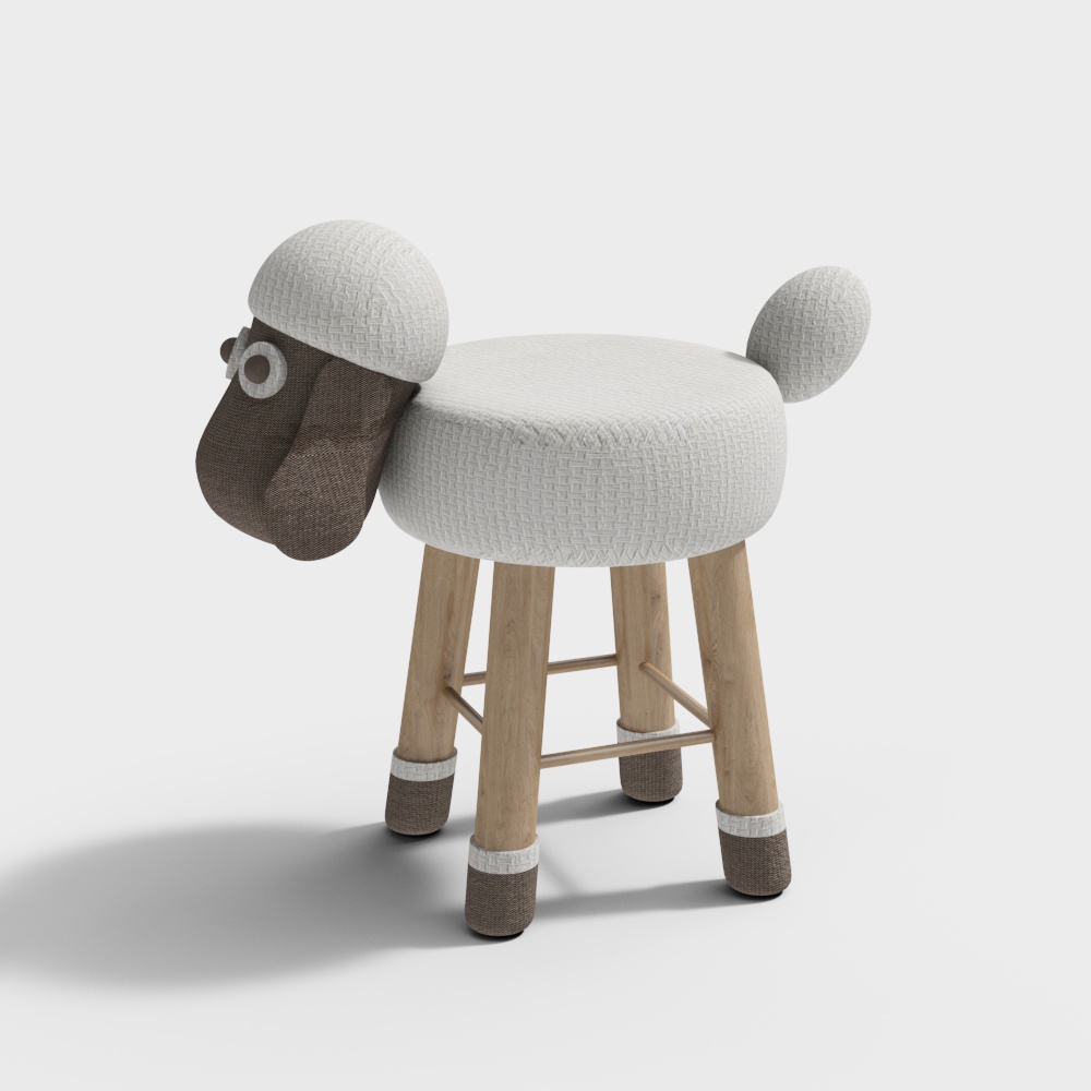 儿童卡通小羊凳子3D模型