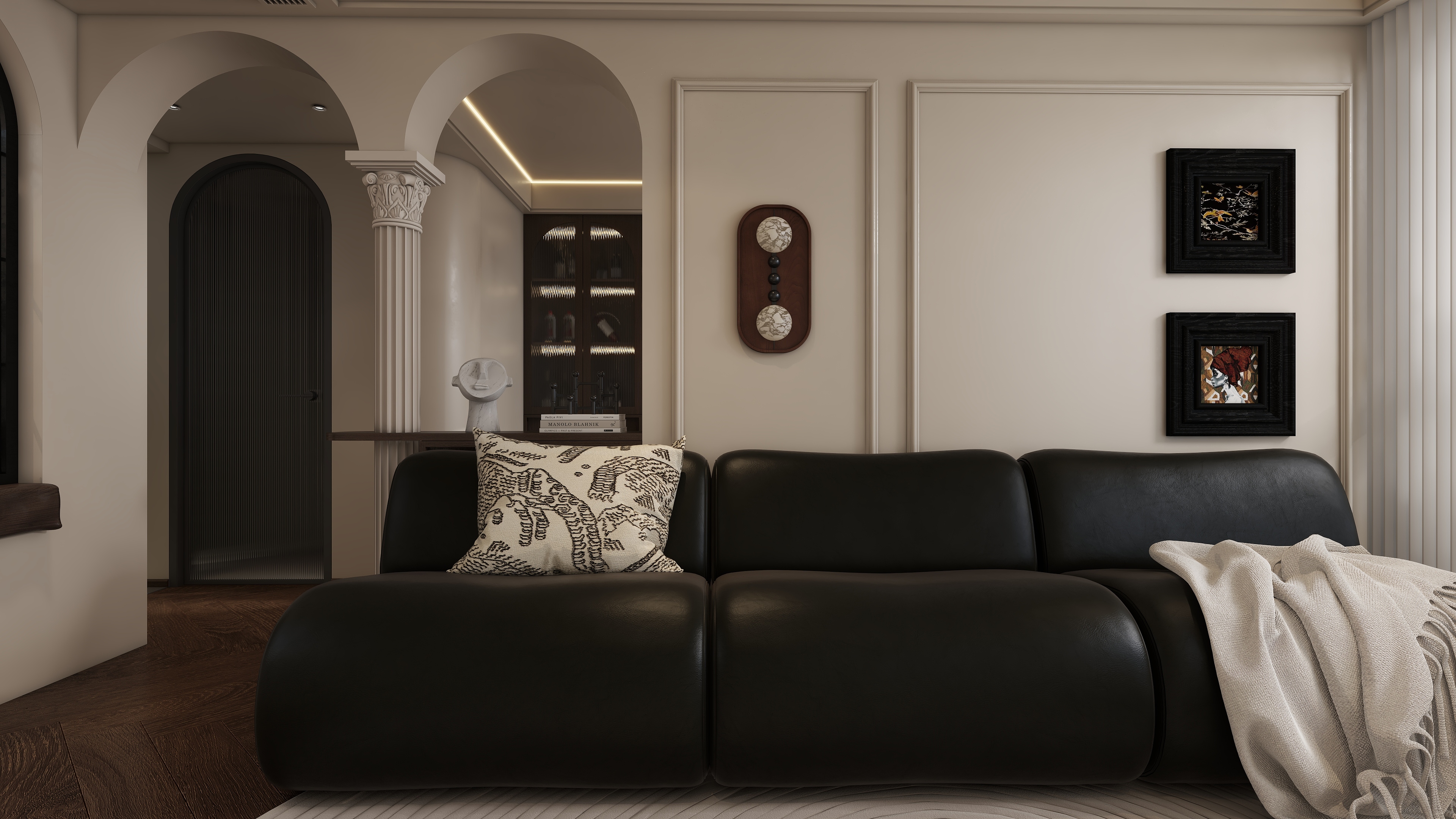 设计师HUANGQIHAO-美式 中古风 汇豪家园复式二层96m²-装修设计方案