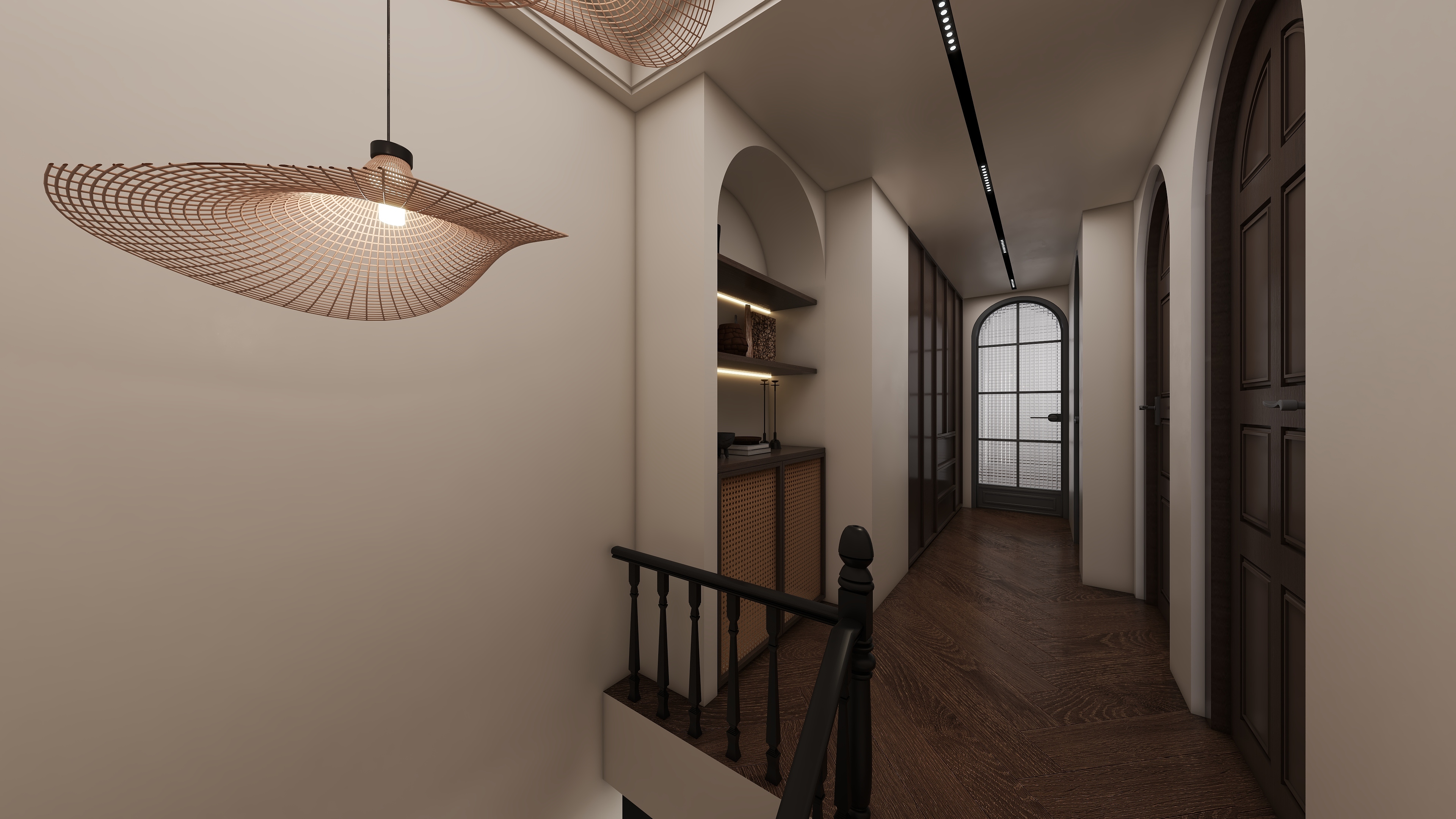 设计师HUANGQIHAO-美式 中古风 汇豪家园复式二层96m²装修效果图