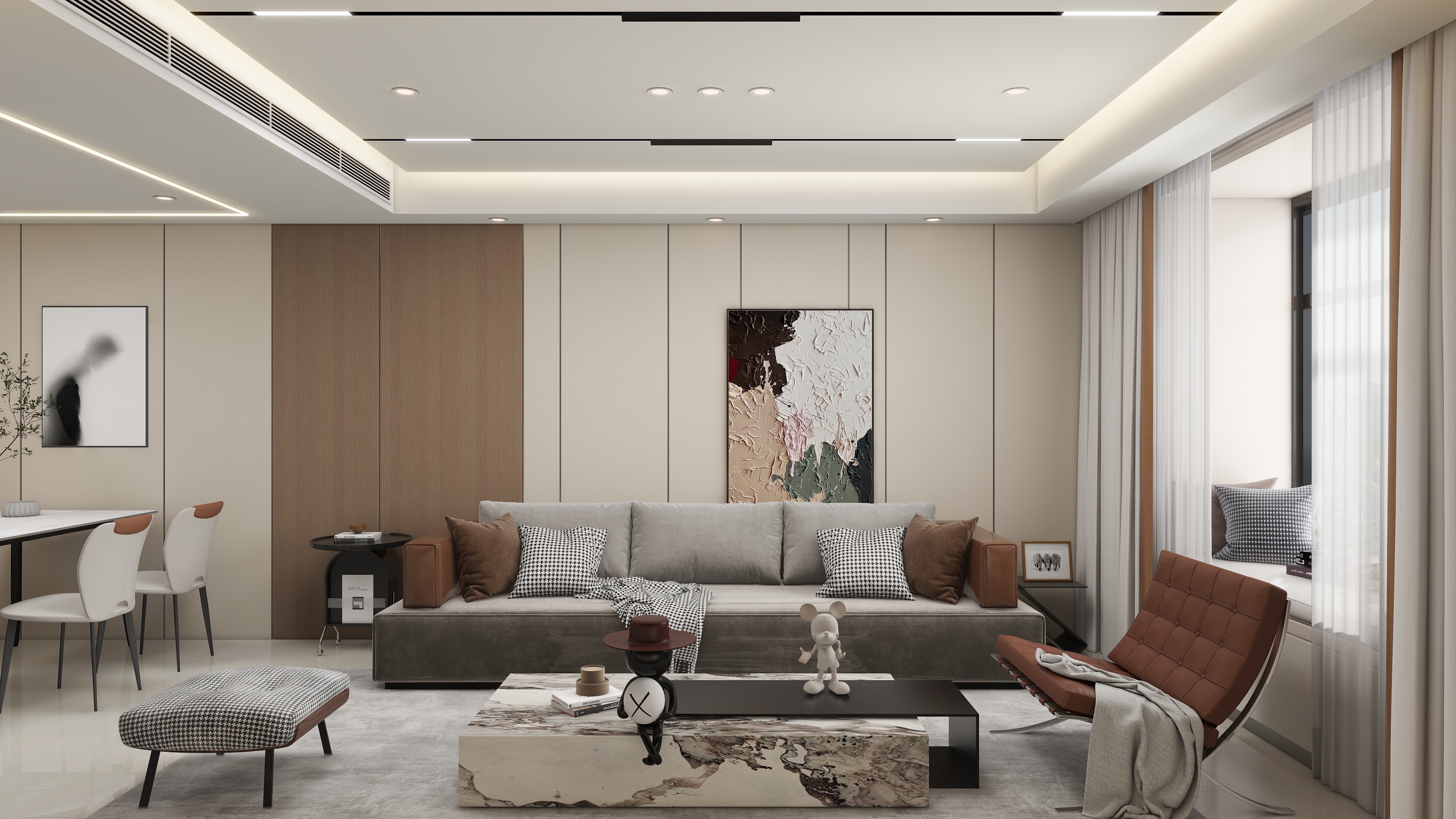 独立设计师花夏-现代轻奢三室两厅-装修设计方案