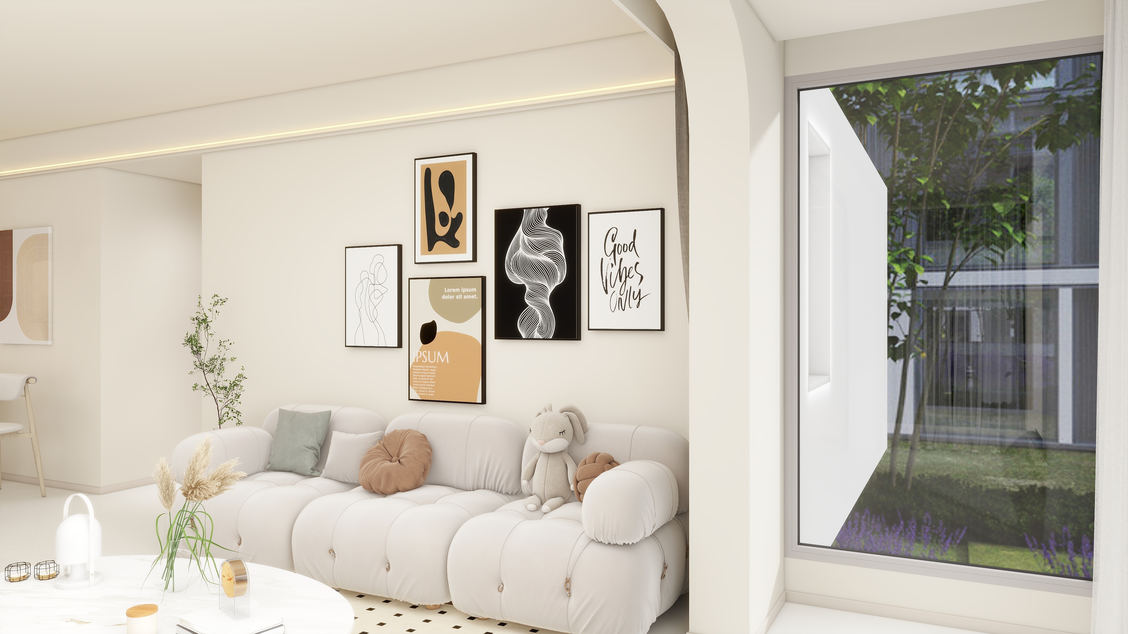 青艺-设计-110平奶油风水沐韶华三居装修效果图