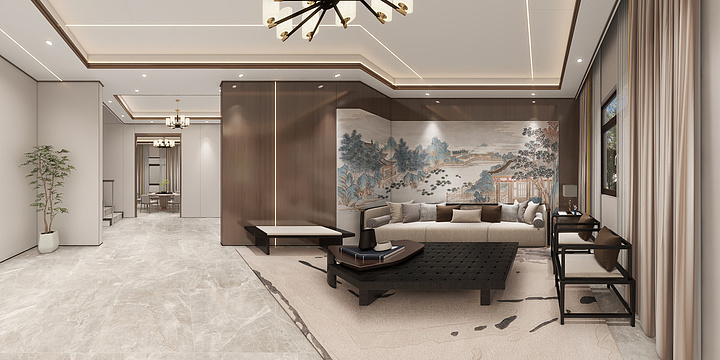 蓝图丨设计-唐冲中式别墅-装修设计方案