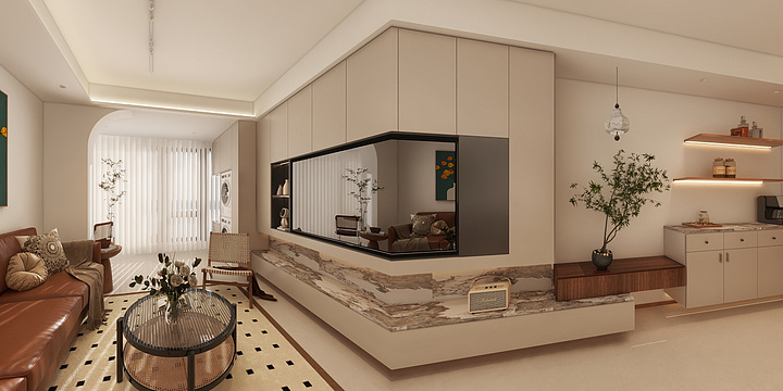 一墅一境|秦飞-潮望悦府1-103宋府原木风.dwg-装修设计方案