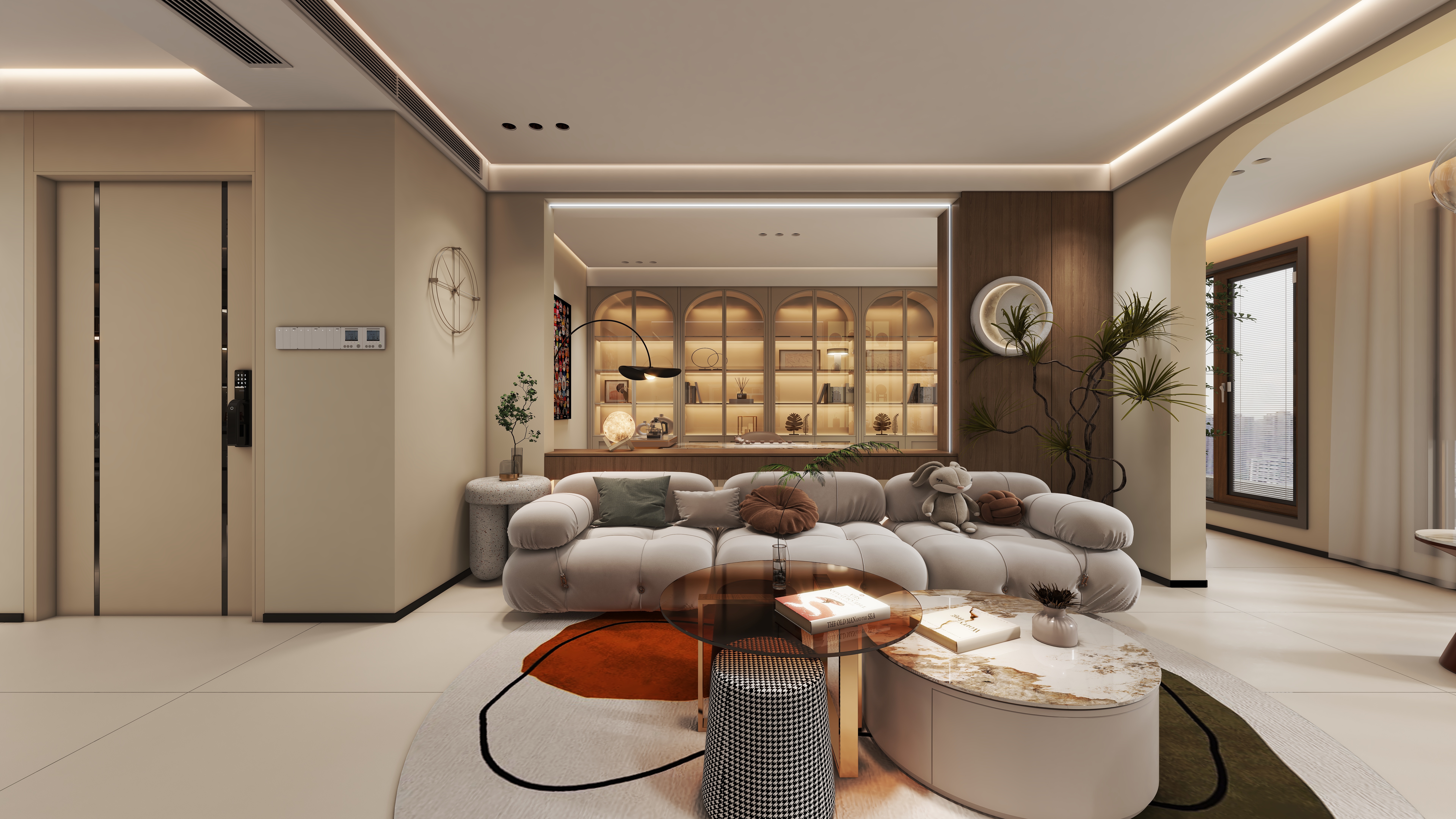 设计师丨罗江-奶油风 120㎡ 大四居-装修设计方案