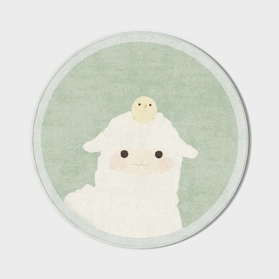 Round cartoon lamb rug for children