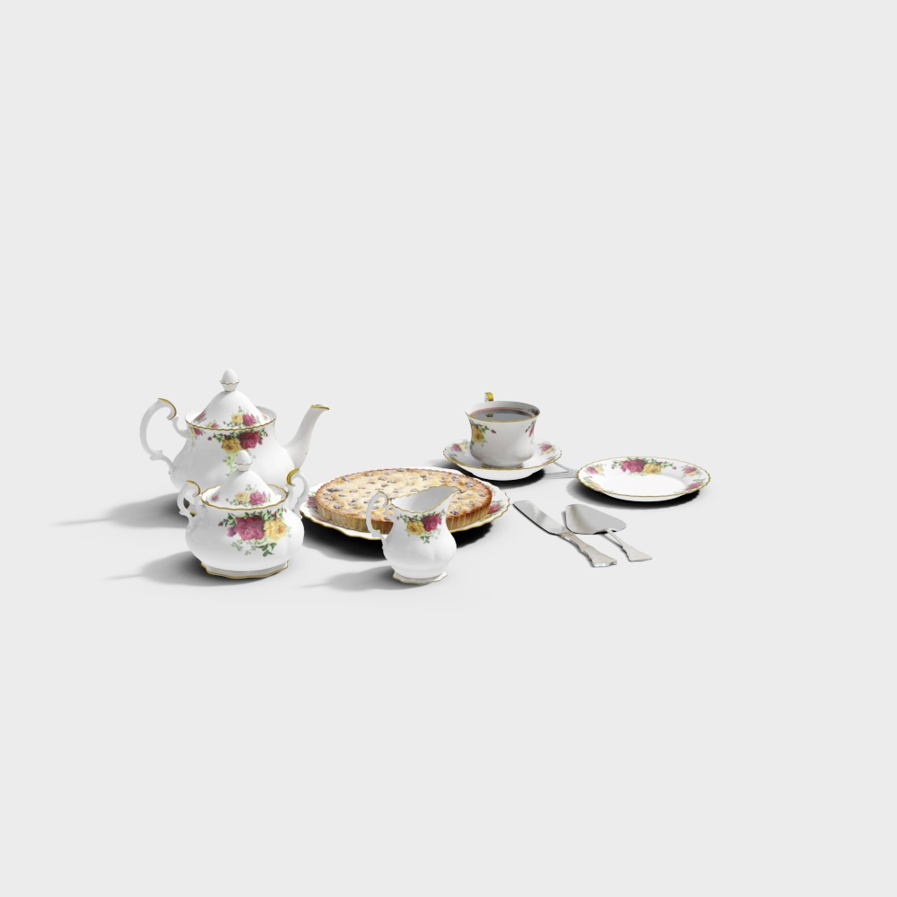 陶瓷餐具组合3D模型